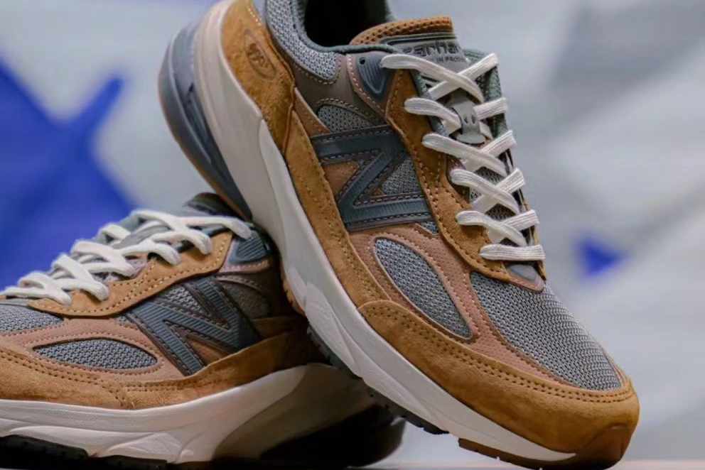 A photograph of Carhartt WIP's New Balance 990v6 shoe collaboration