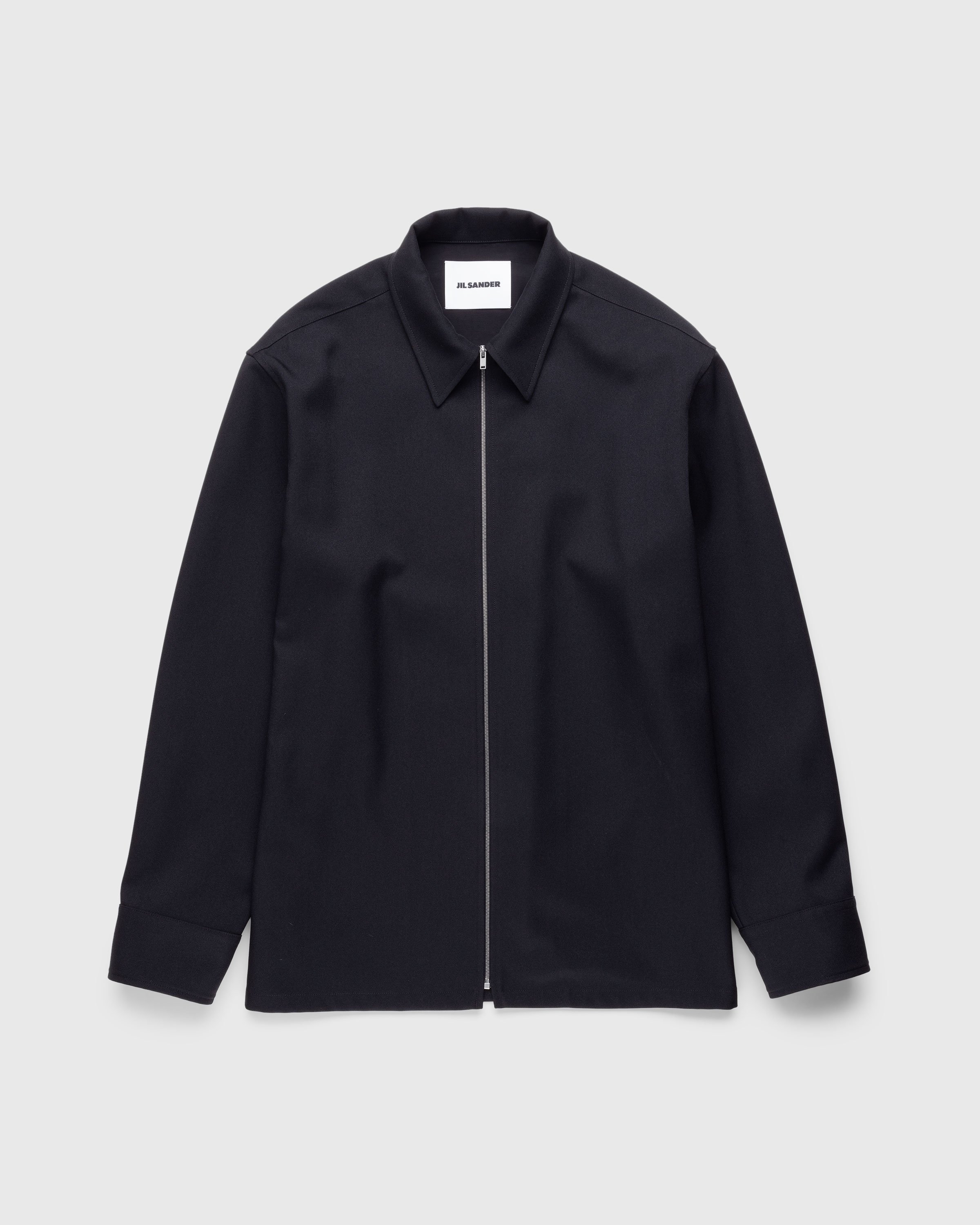 Jil Sander - Wool Plastron Shirt Black  - Clothing - Black - Image 1