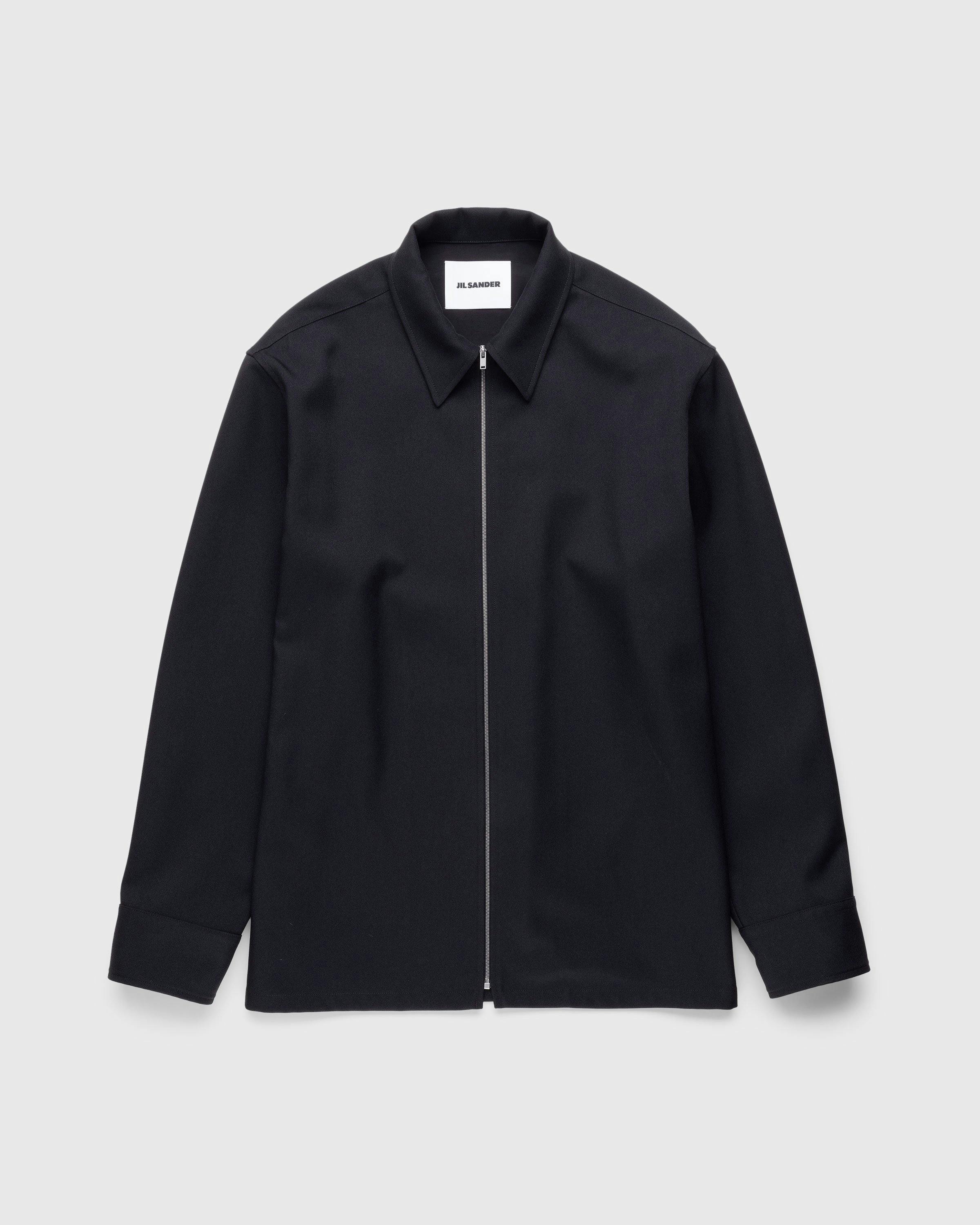 Jil Sander - Wool Plastron Shirt Black  - Clothing - Black - Image 1