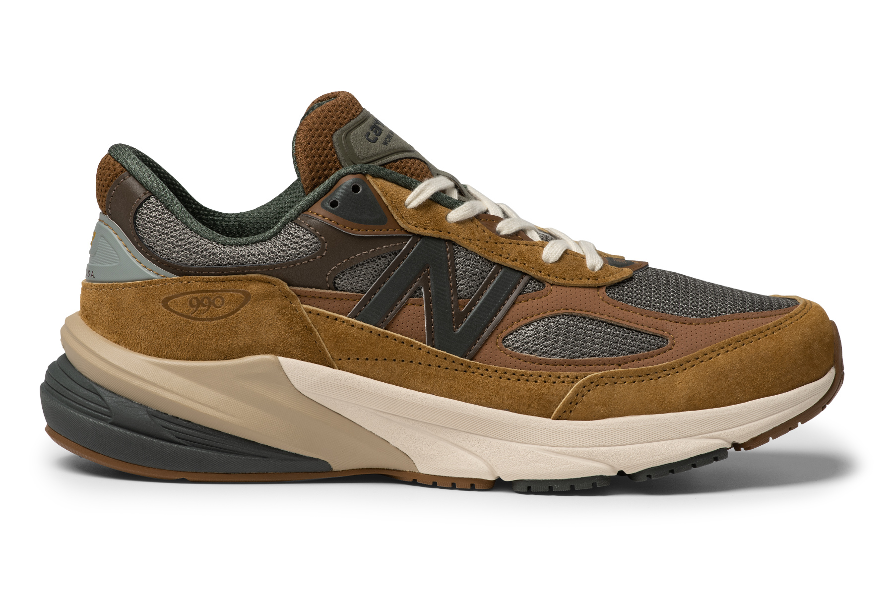 Carhartt WIP x New Balance 990v6 sneaker collaboration is dropping soon.