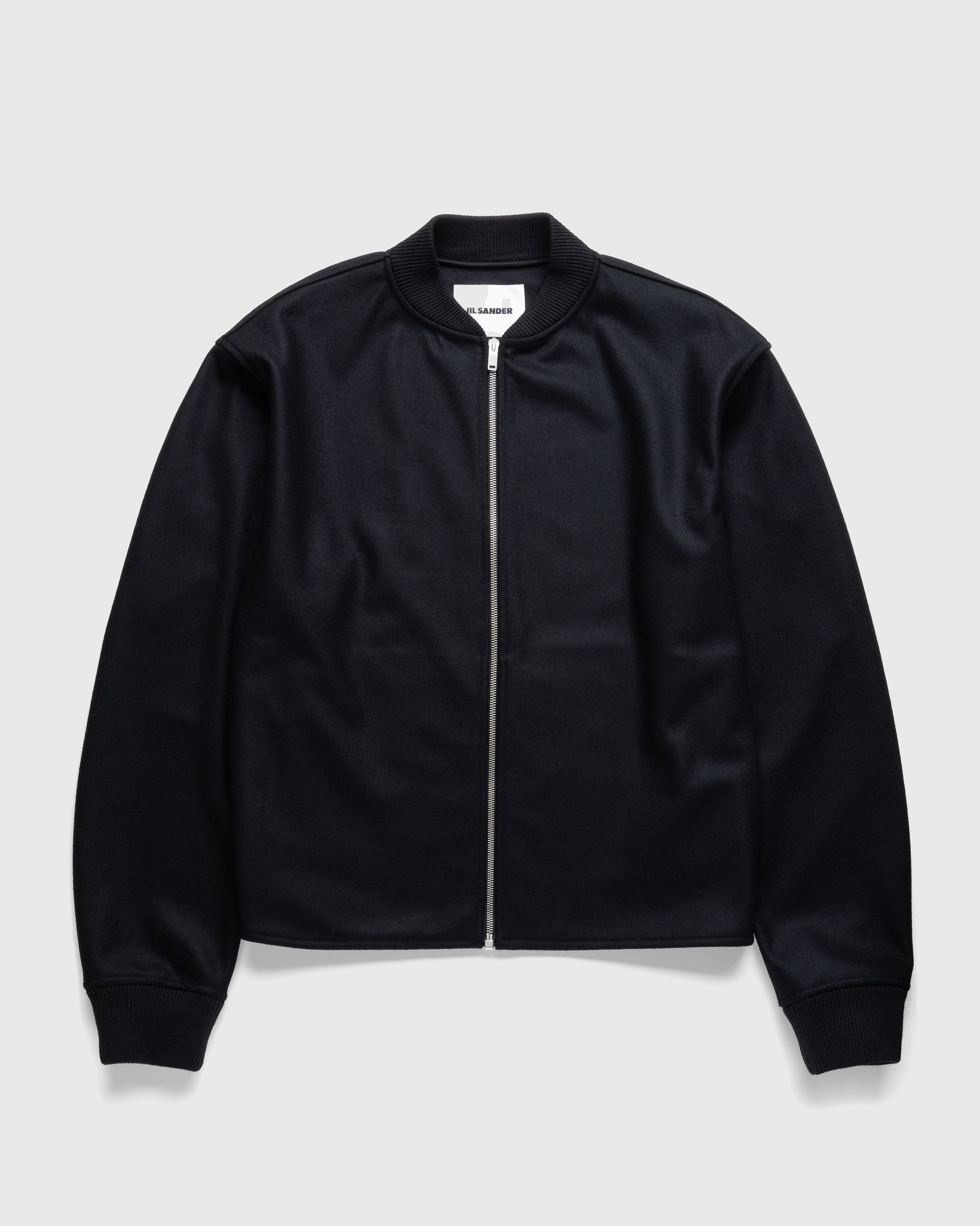 Jil Sander - Full-Zip Wool Melton Jacket Black - Clothing - Black - Image 1