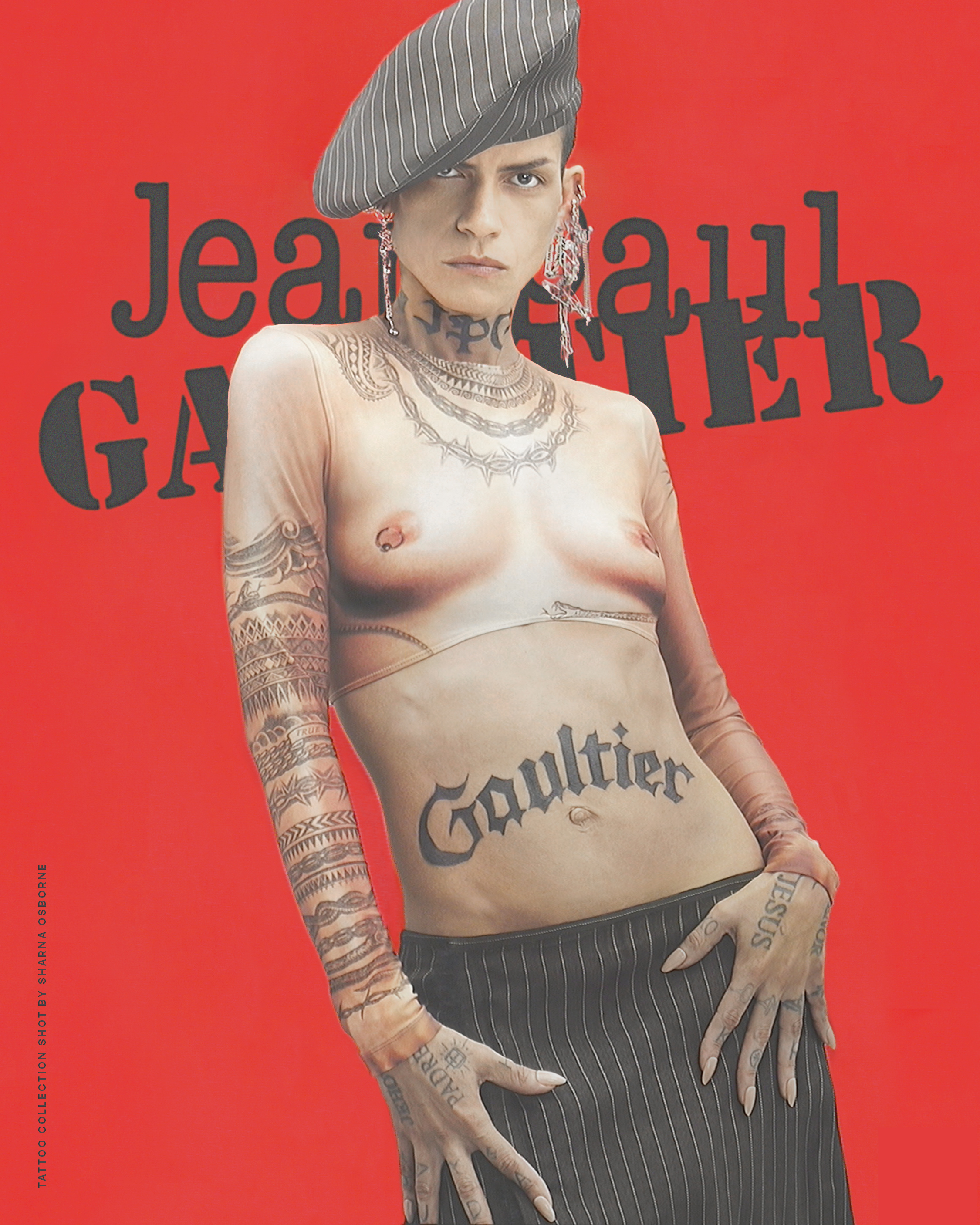 Jean Paul Gaultier mesh tattoo