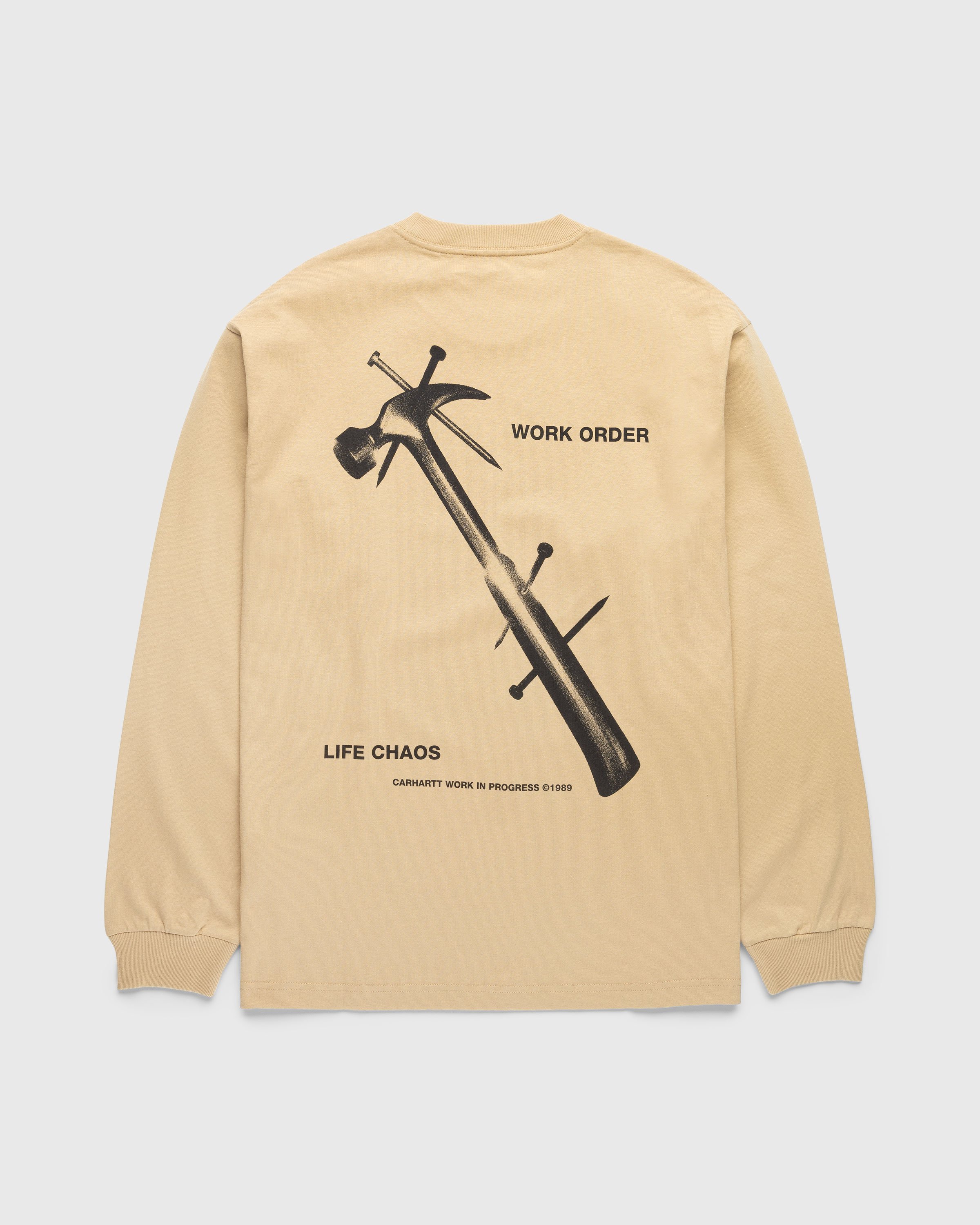 Carhartt WIP - LS Reverse Hammer T-Shirt Brown - Clothing - Brown - Image 1