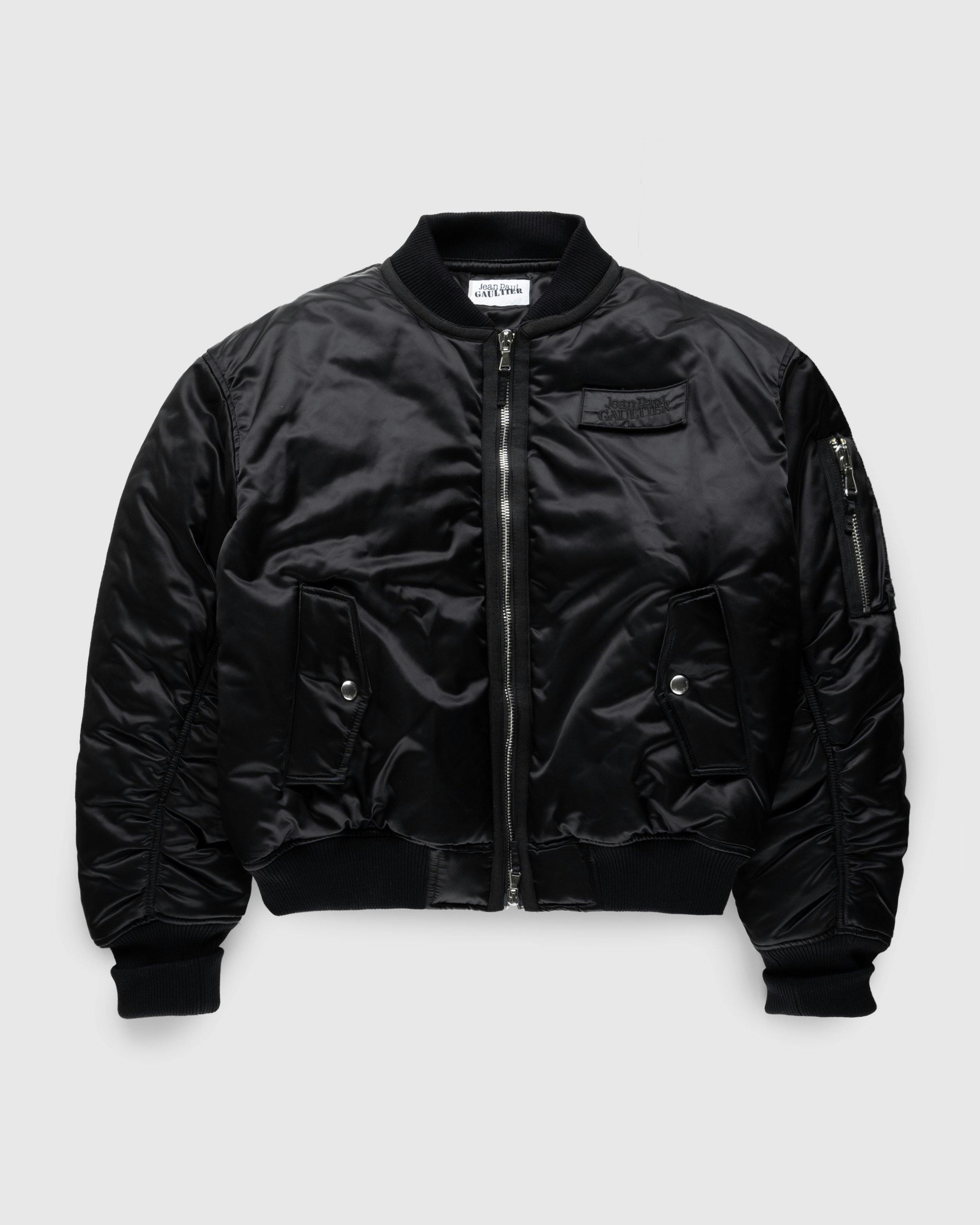 Jean Paul Gaultier - Oversized Satin Bomber Jacket Black/Grey - Clothing - Black - Image 1