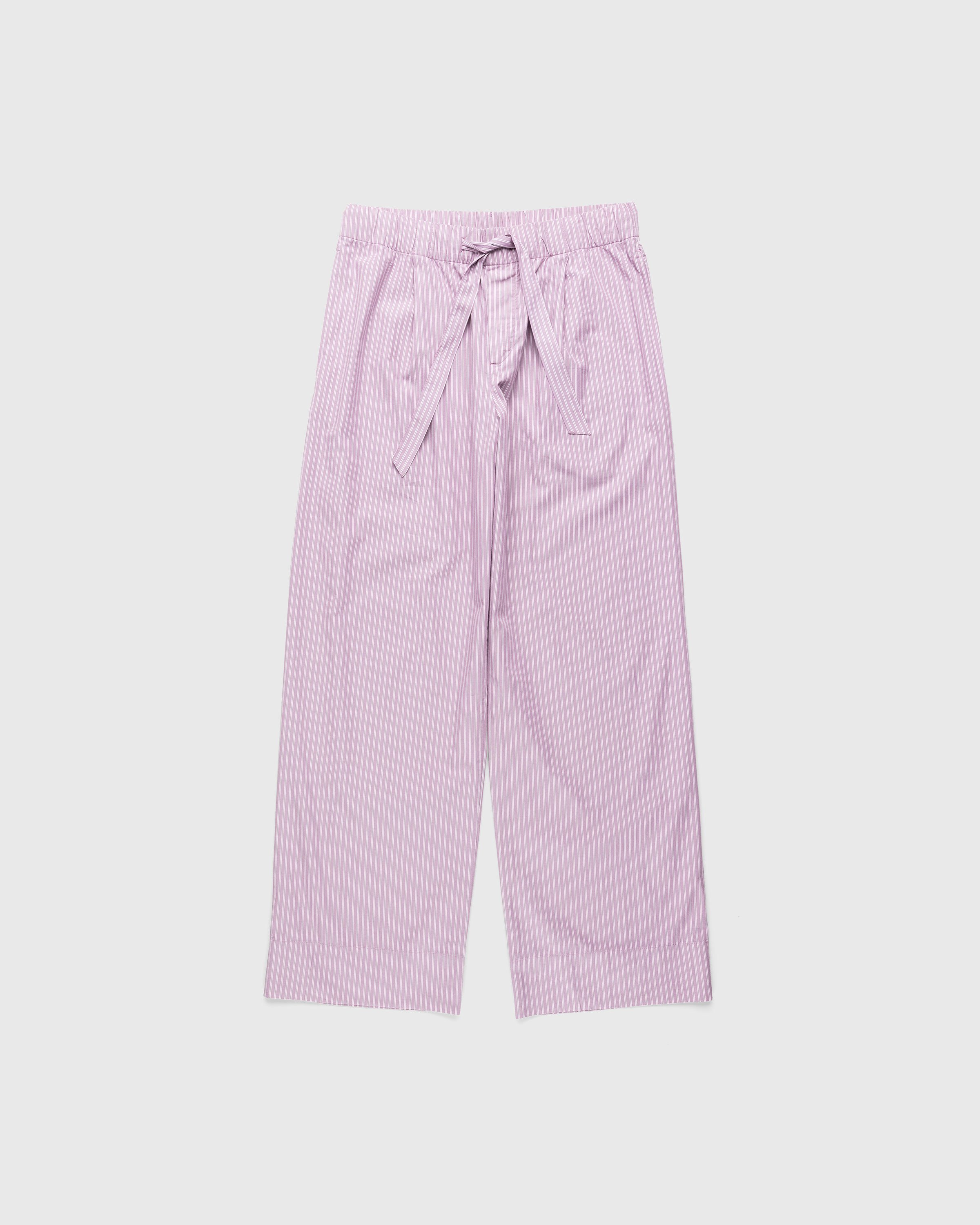 Birkenstock x Tekla - Poplin Pyjama Pants Mauve Stripes - Clothing - Purple - Image 1