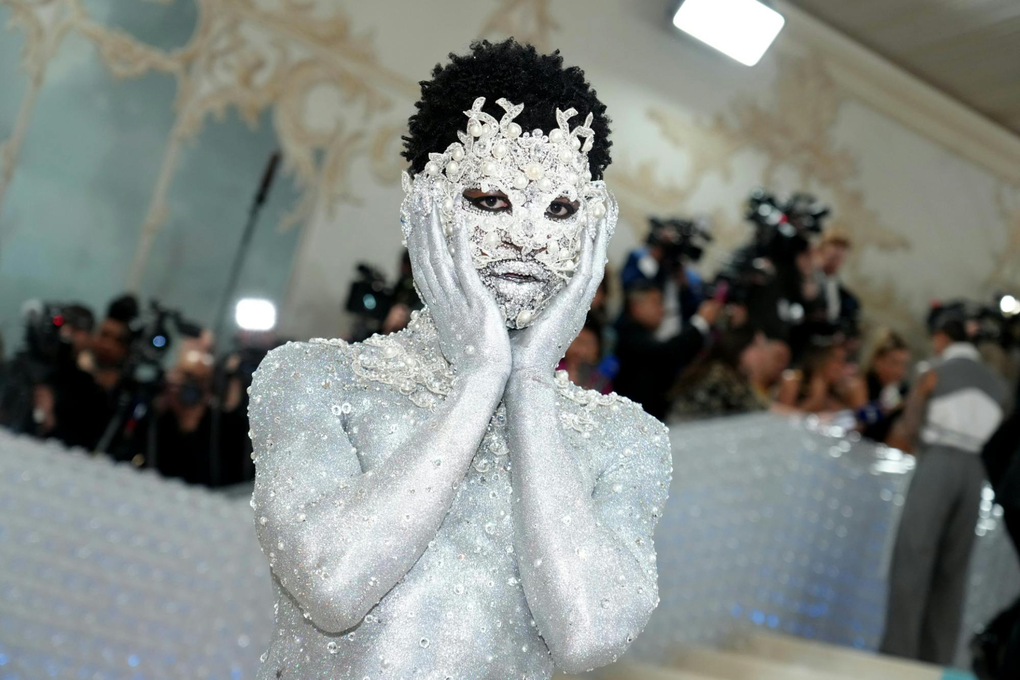 Lil Nas X Met Gala 2023 Glitter Makeup