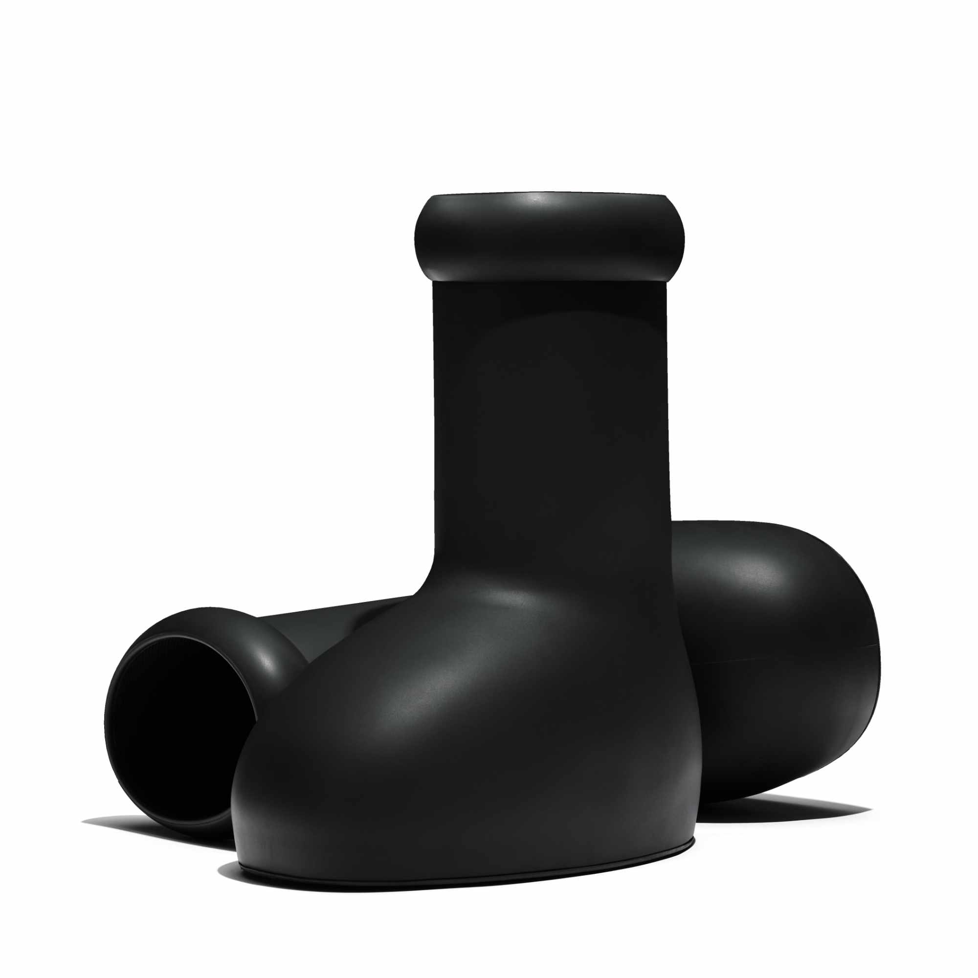 MSCHF's Big Black Boot, as worn by Mitch Modes