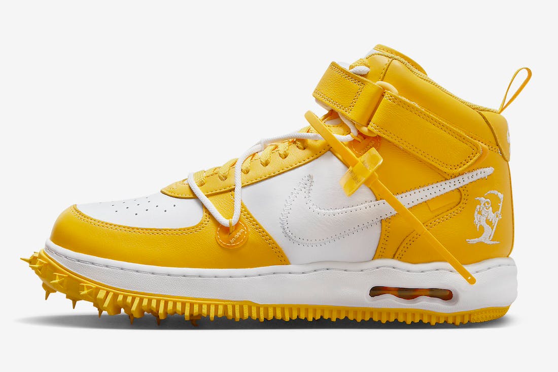 off-white air force 1 mid varsity maize