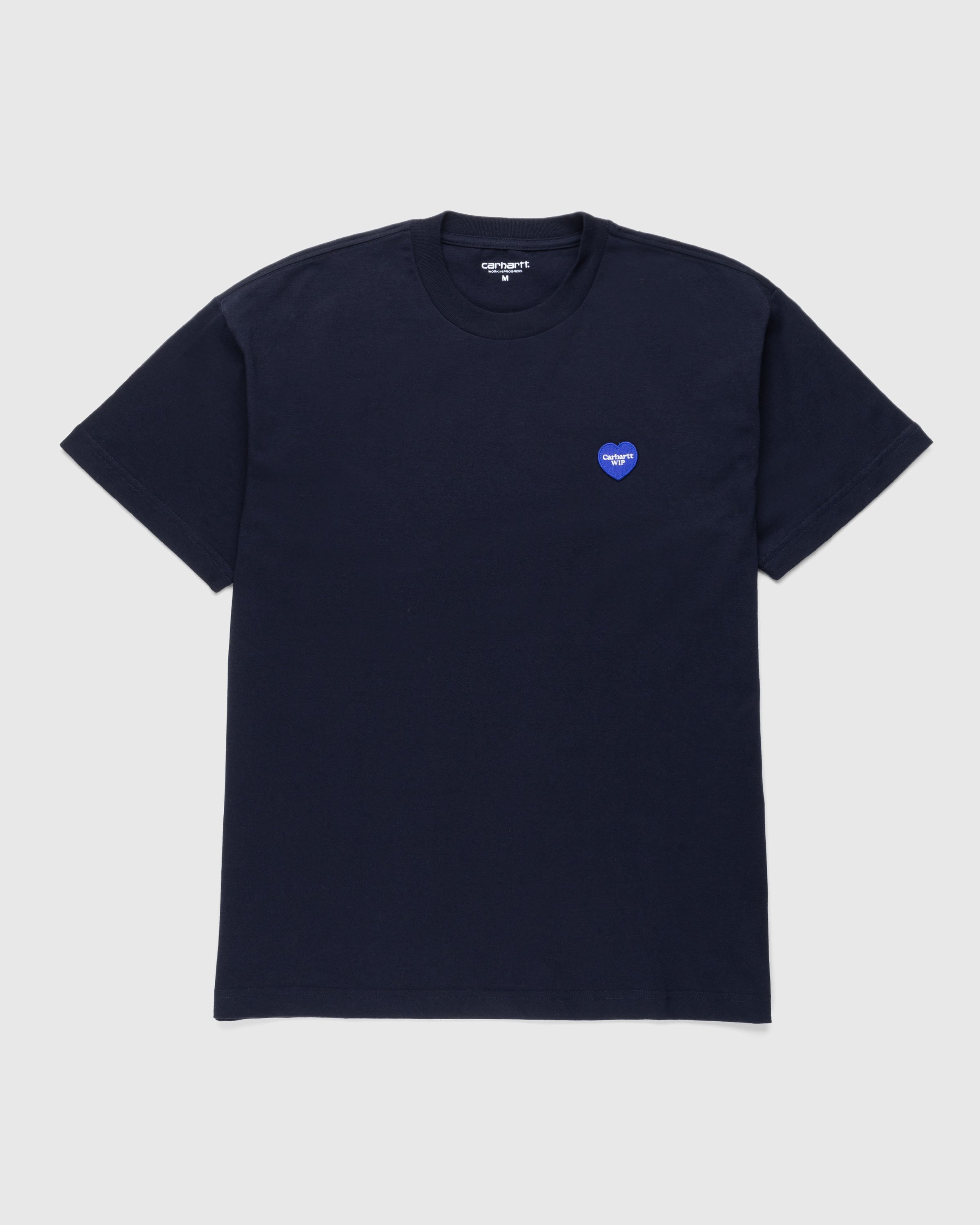 Carhartt WIP - S/S Heart Patch T-Shirt Blue - Clothing - Blue - Image 1