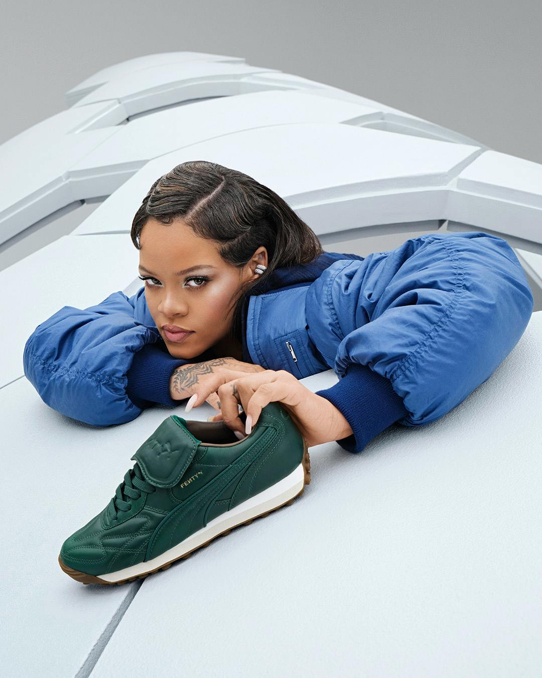 Rihanna with new Fenty x Puma Avanti sneaker