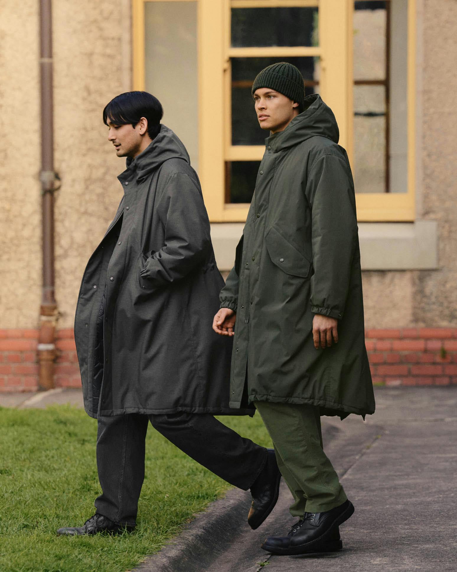 Imagery of UNIQLO & Engineered Garments' Fall/Winter 2023 clothing collaboration