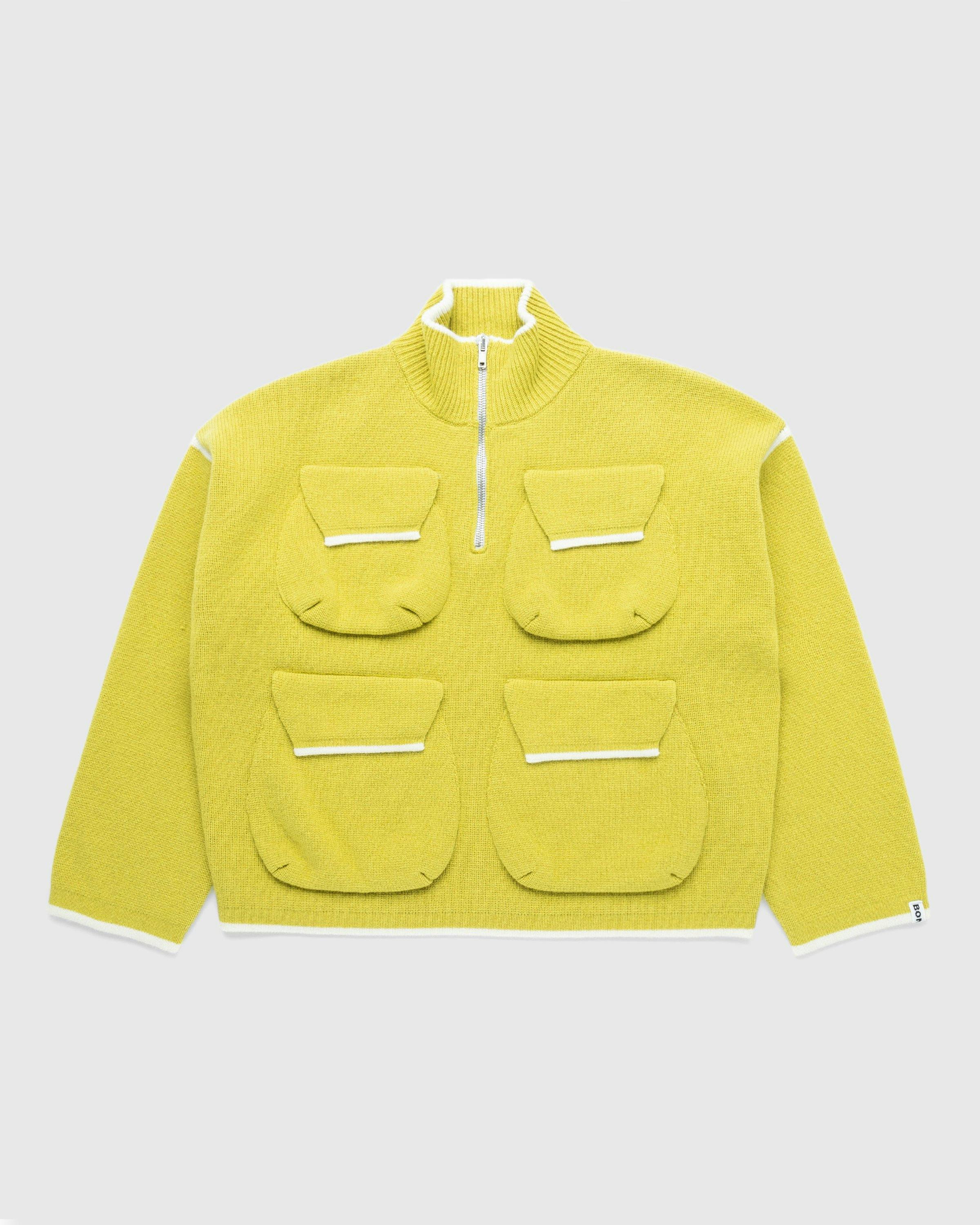 Bonsai - Half-Zip Cargo Sweater Yellow - Clothing - Yellow - Image 1