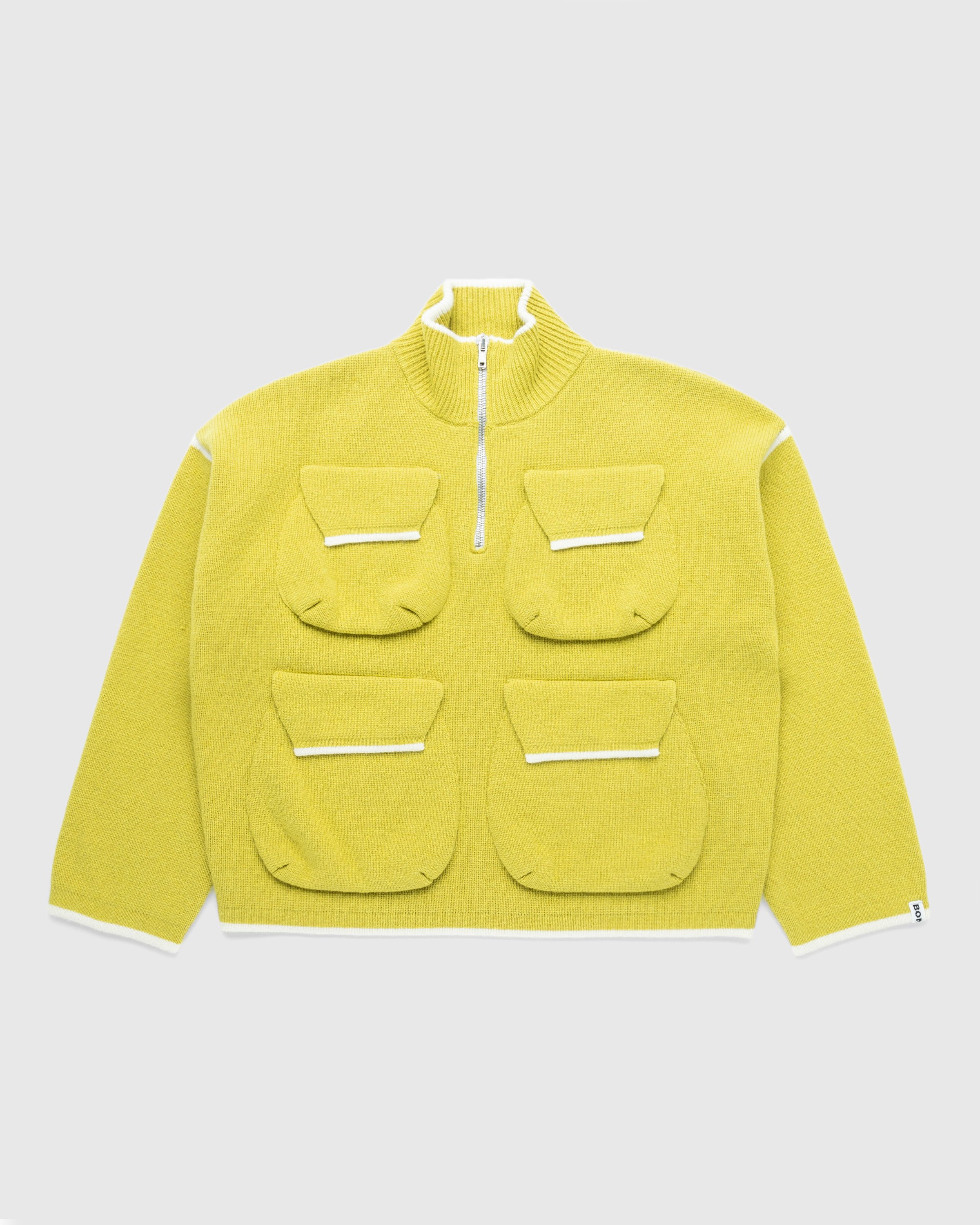 Bonsai - Half-Zip Cargo Sweater Yellow - Clothing - Yellow - Image 1