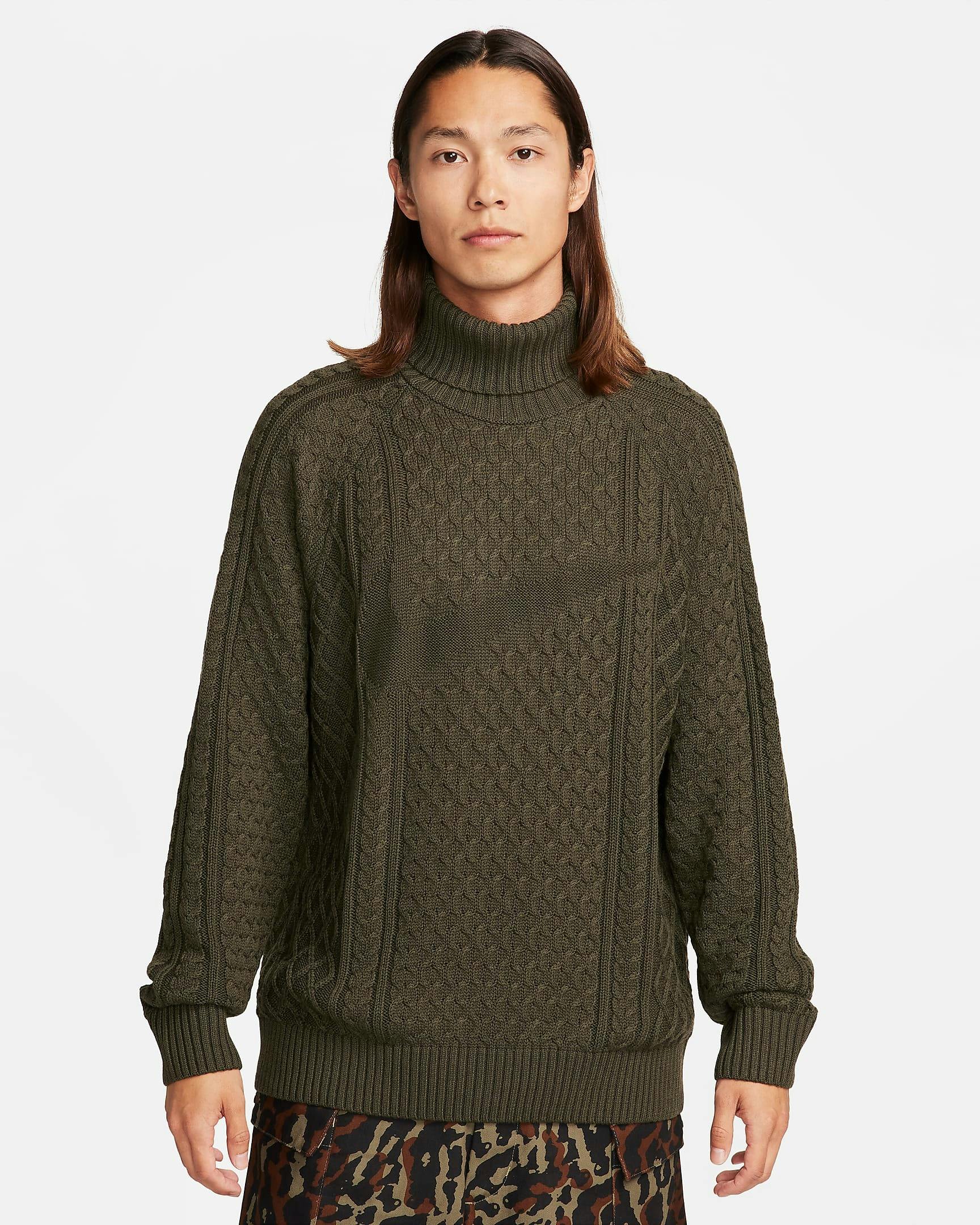 Nike s Cable Knit Turtleneck Sweaters Look Thrifted