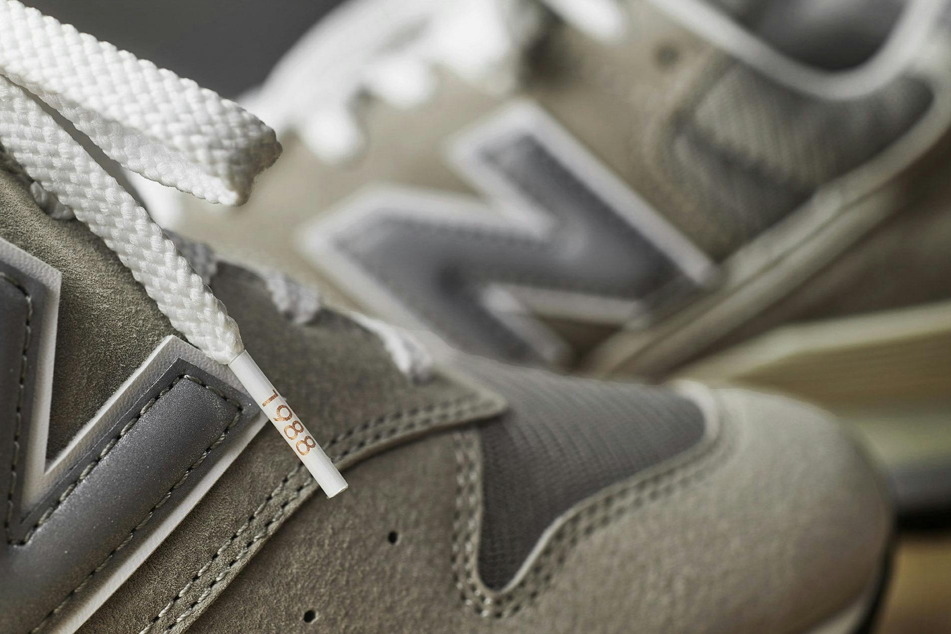 Photos of New Balance's 996 made in Japan sneaker in the grey colorway