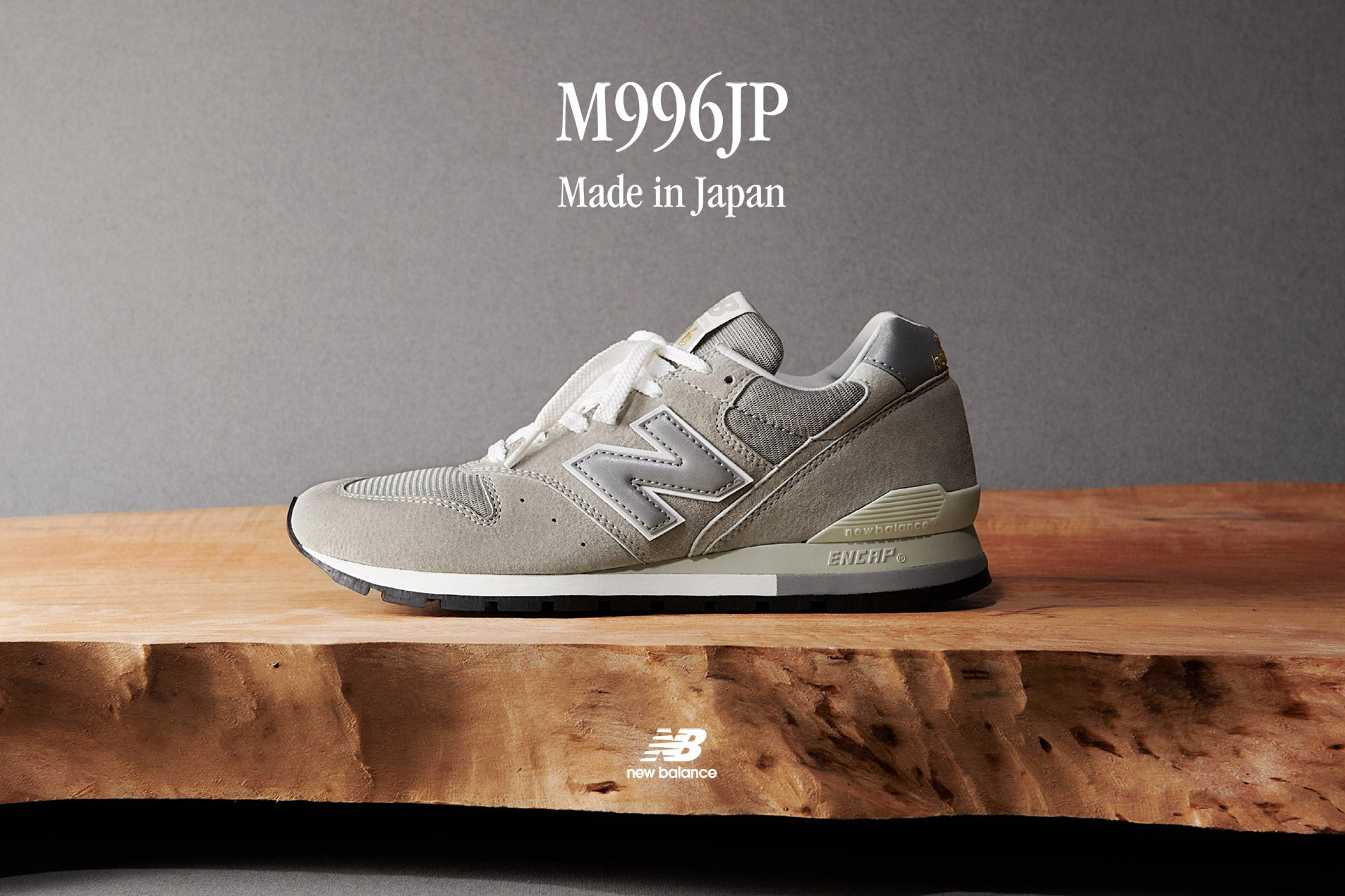 Photos of New Balance's 996 made in Japan sneaker in the grey colorway