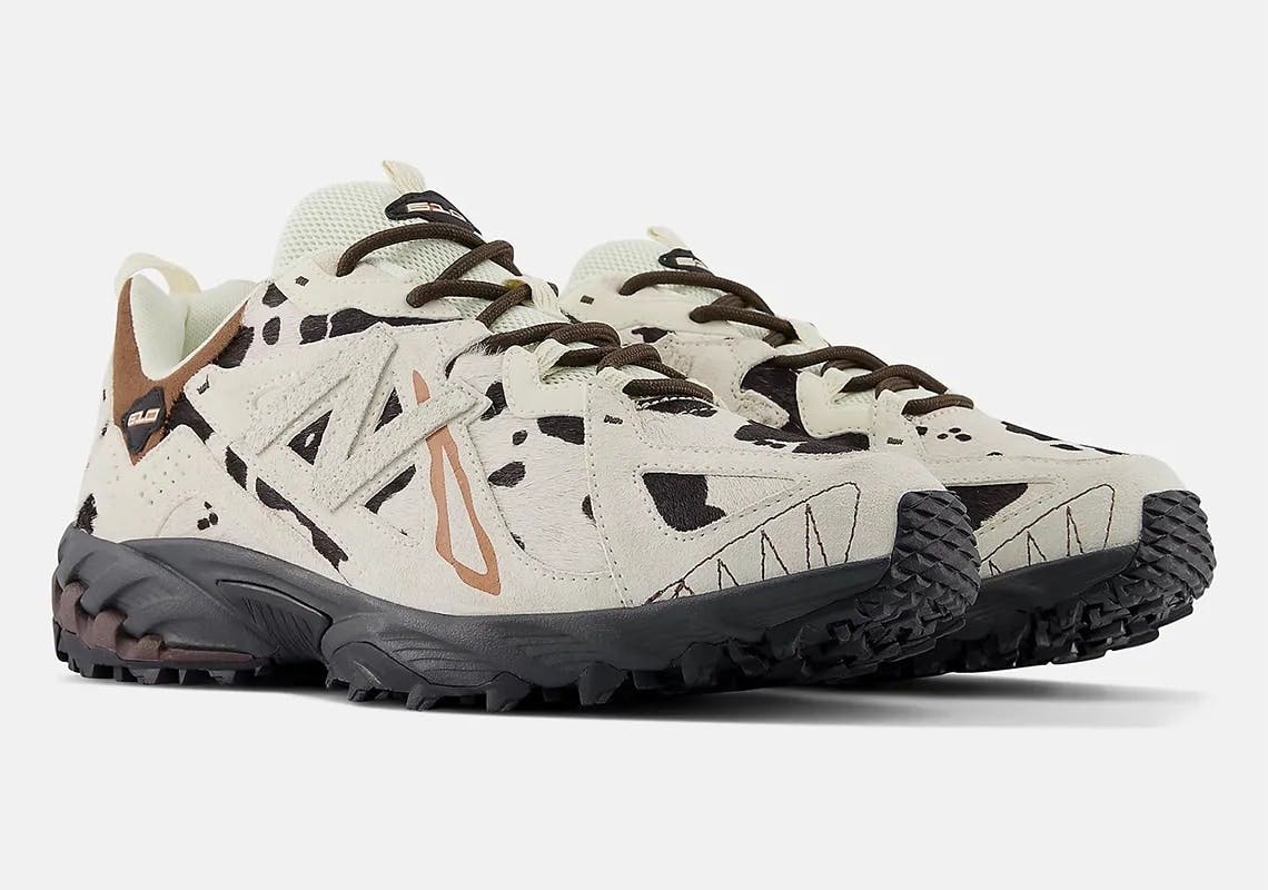 New Balance's 610 shoe in a cow print pattern