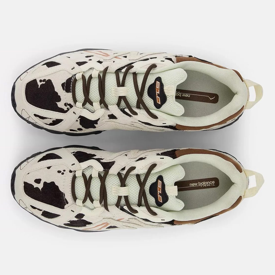 New Balance's 610 shoe in a cow print pattern