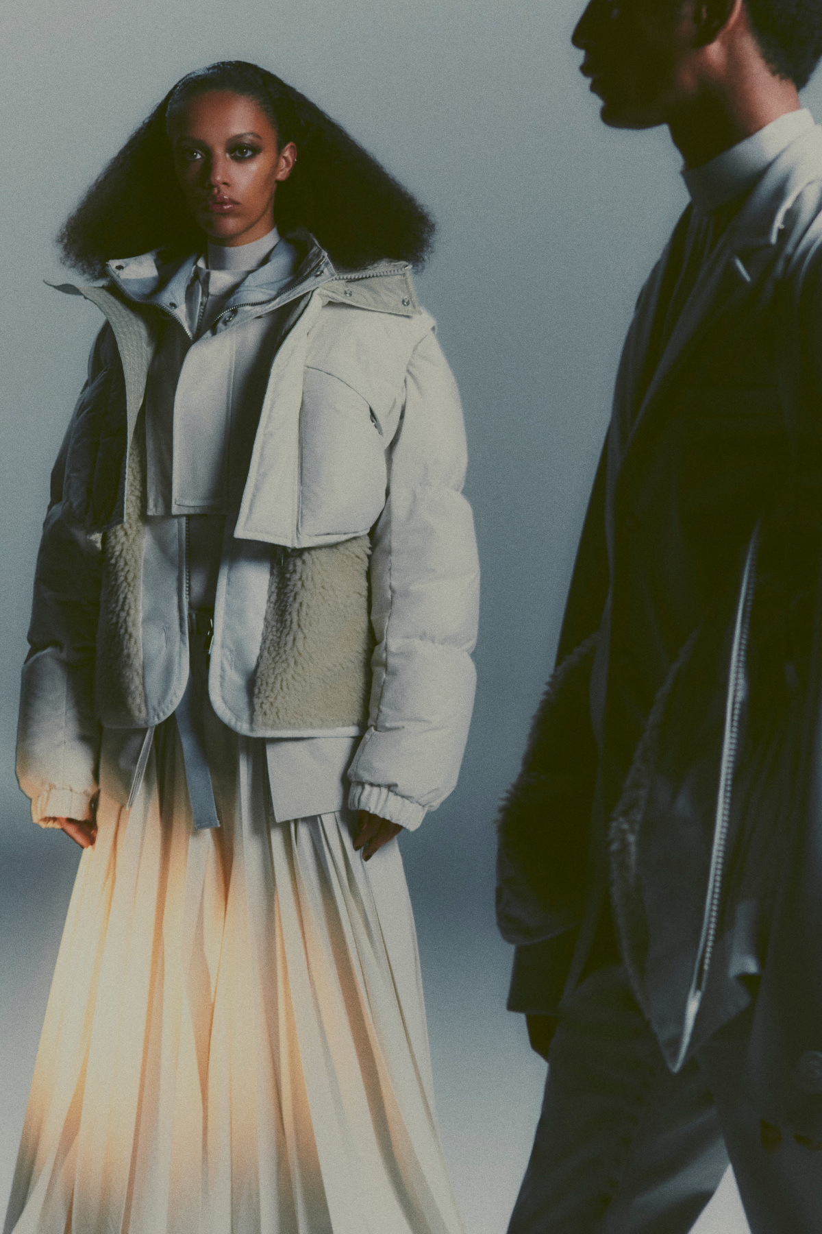 Moncler & sacai are collaborating for Fall/Winter 2023.