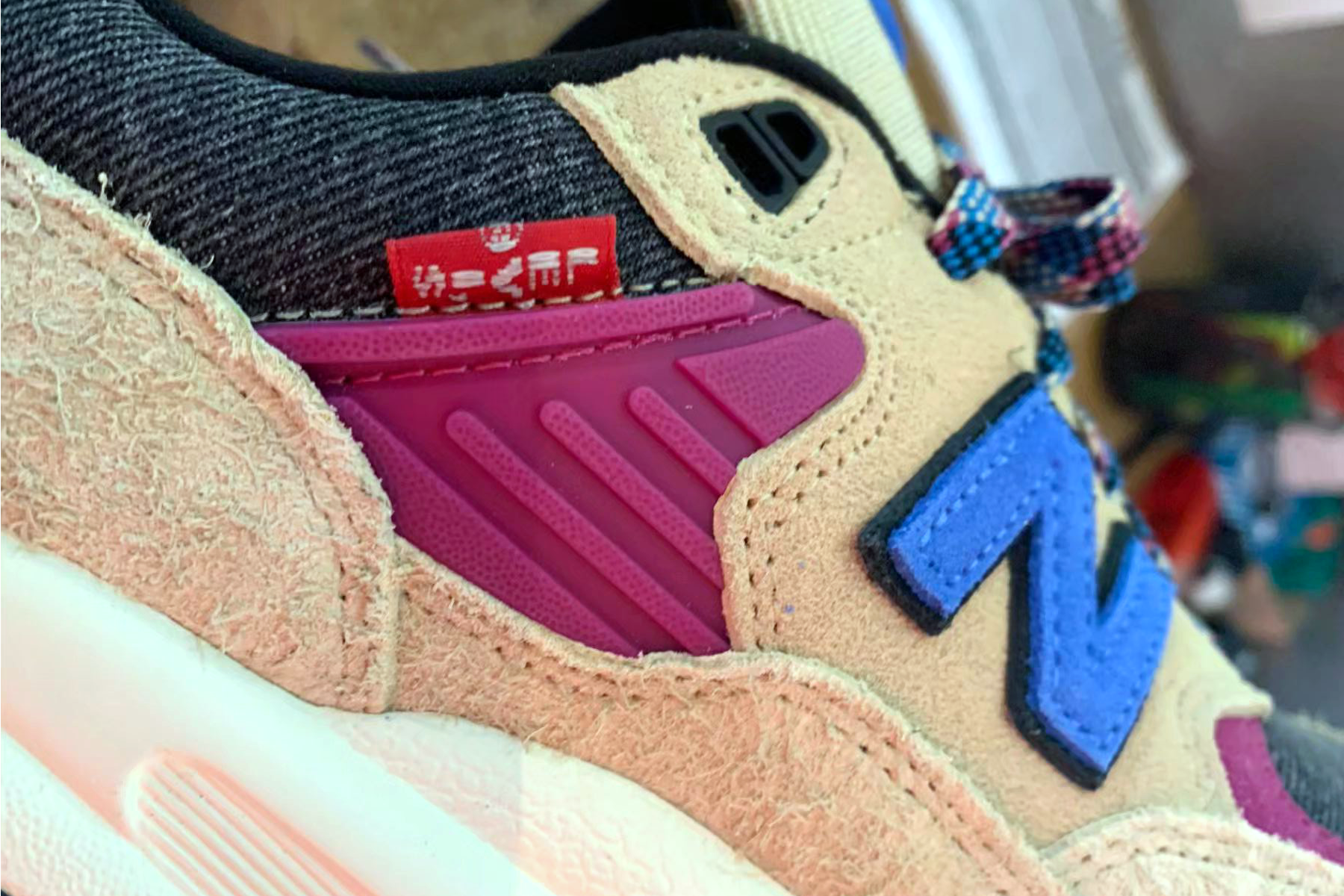 New Balance & Levi's beige and pink 580 shoe collab