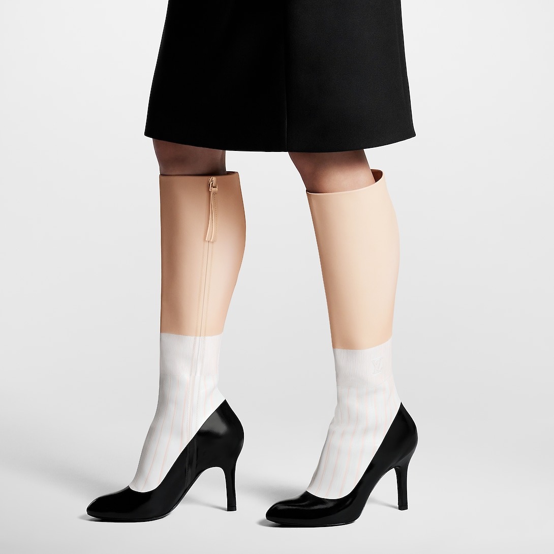 Louis Vuitton's $2,500 Illusion Ankle Boots with painted-on socks, heels, and human legs
