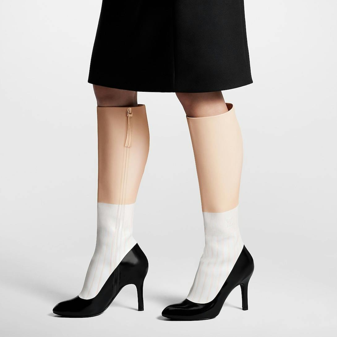 Louis Vuitton's $2,500 Illusion Ankle Boots with painted-on socks, heels, and human legs