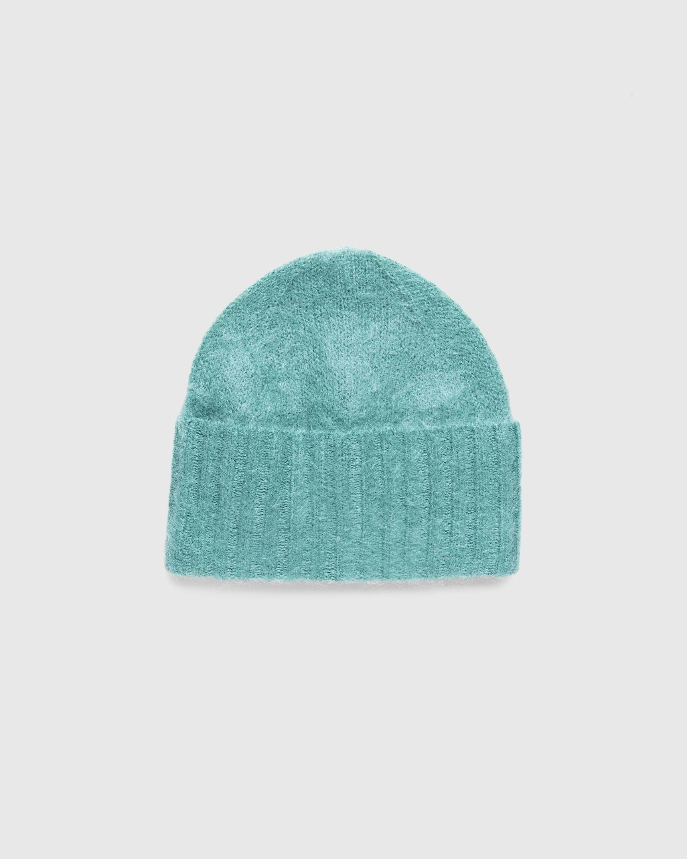 Auralee - Brushed Super Kid Mohair Beanie Jade Green - Accessories - Green - Image 1