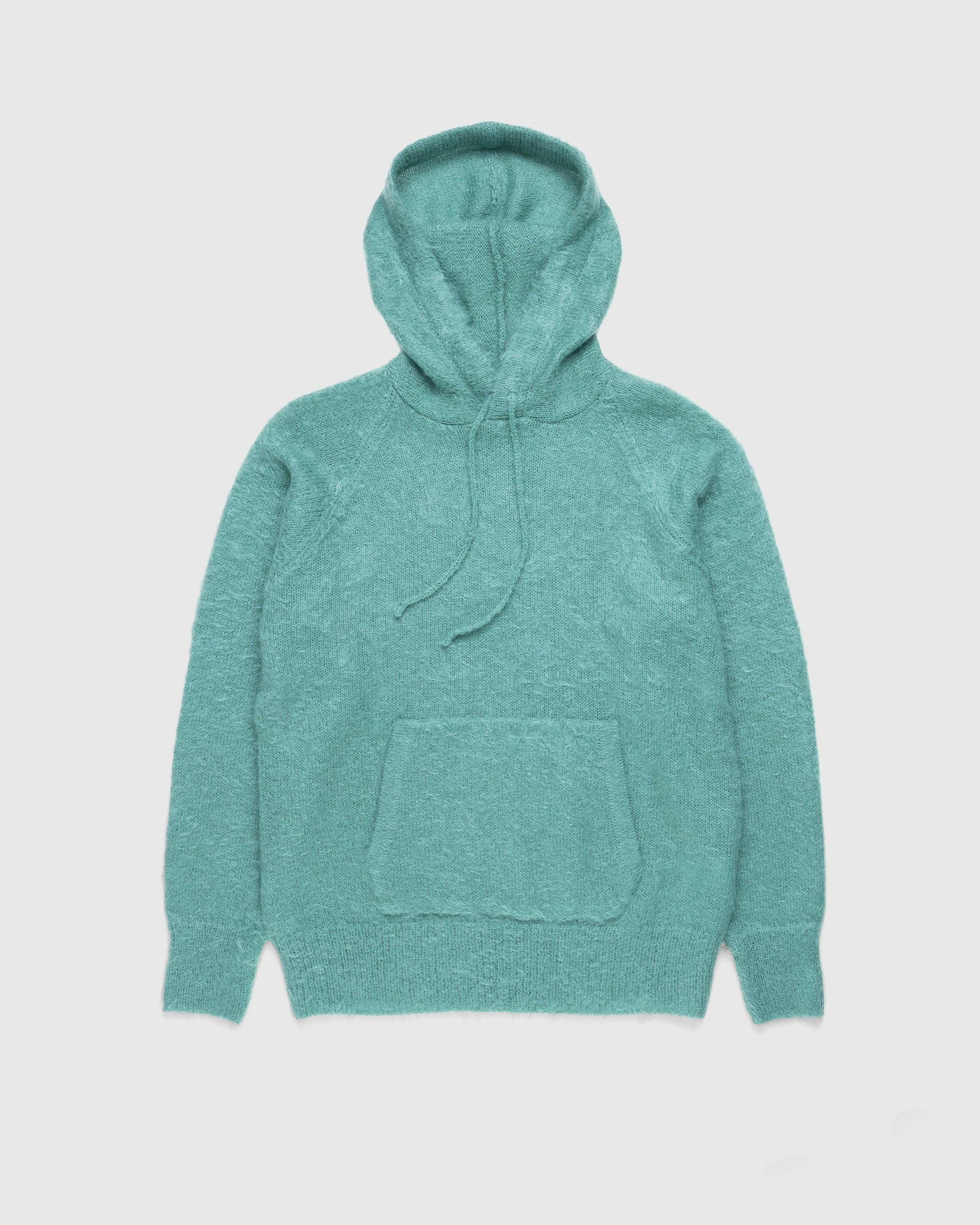 Auralee - Brushed Mohair Knit Hoodie Jade Green - Clothing - Green - Image 1