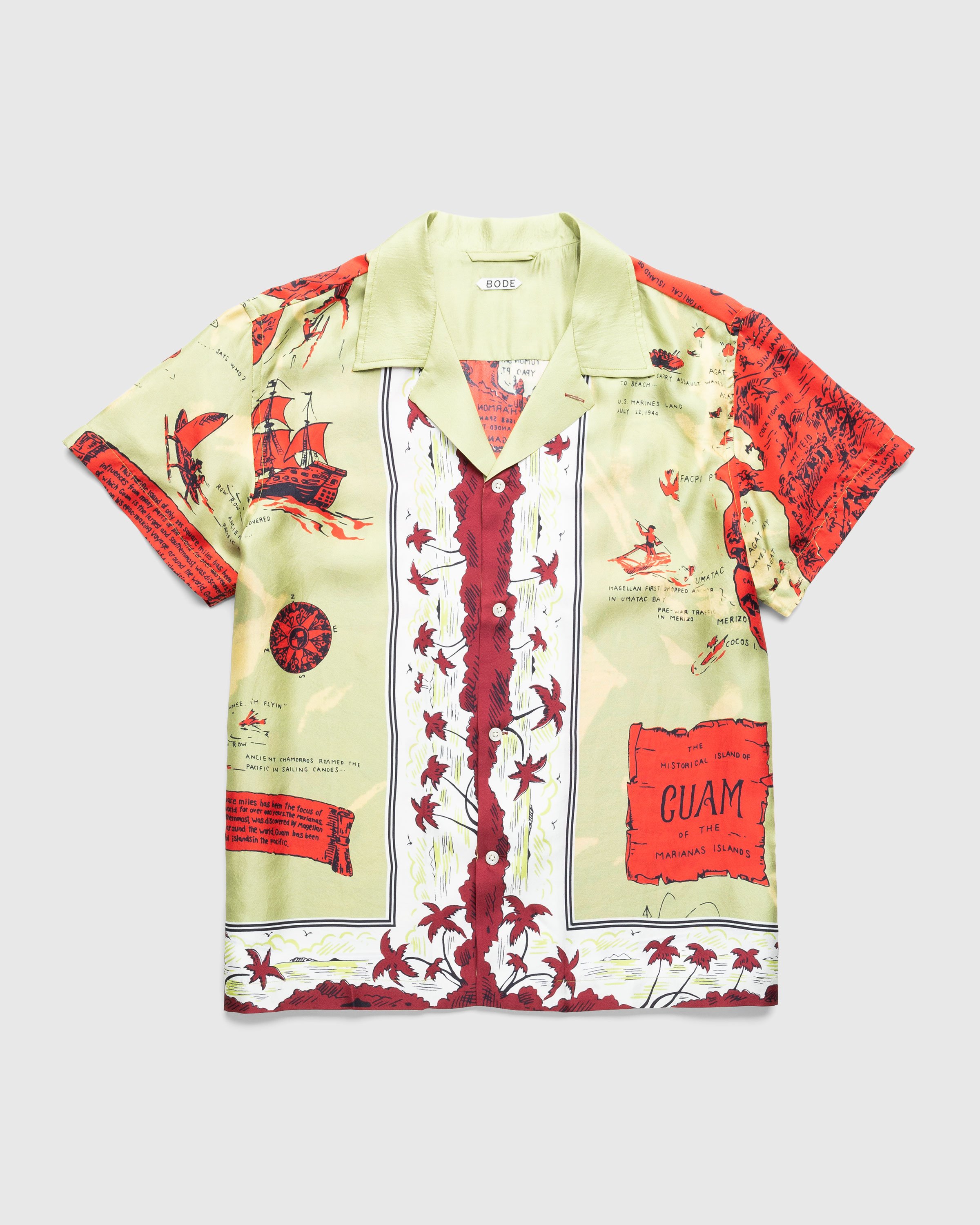 Bode - Guam Short-Sleeve Shirt Green/Red - Clothing - MULTI - Image 1