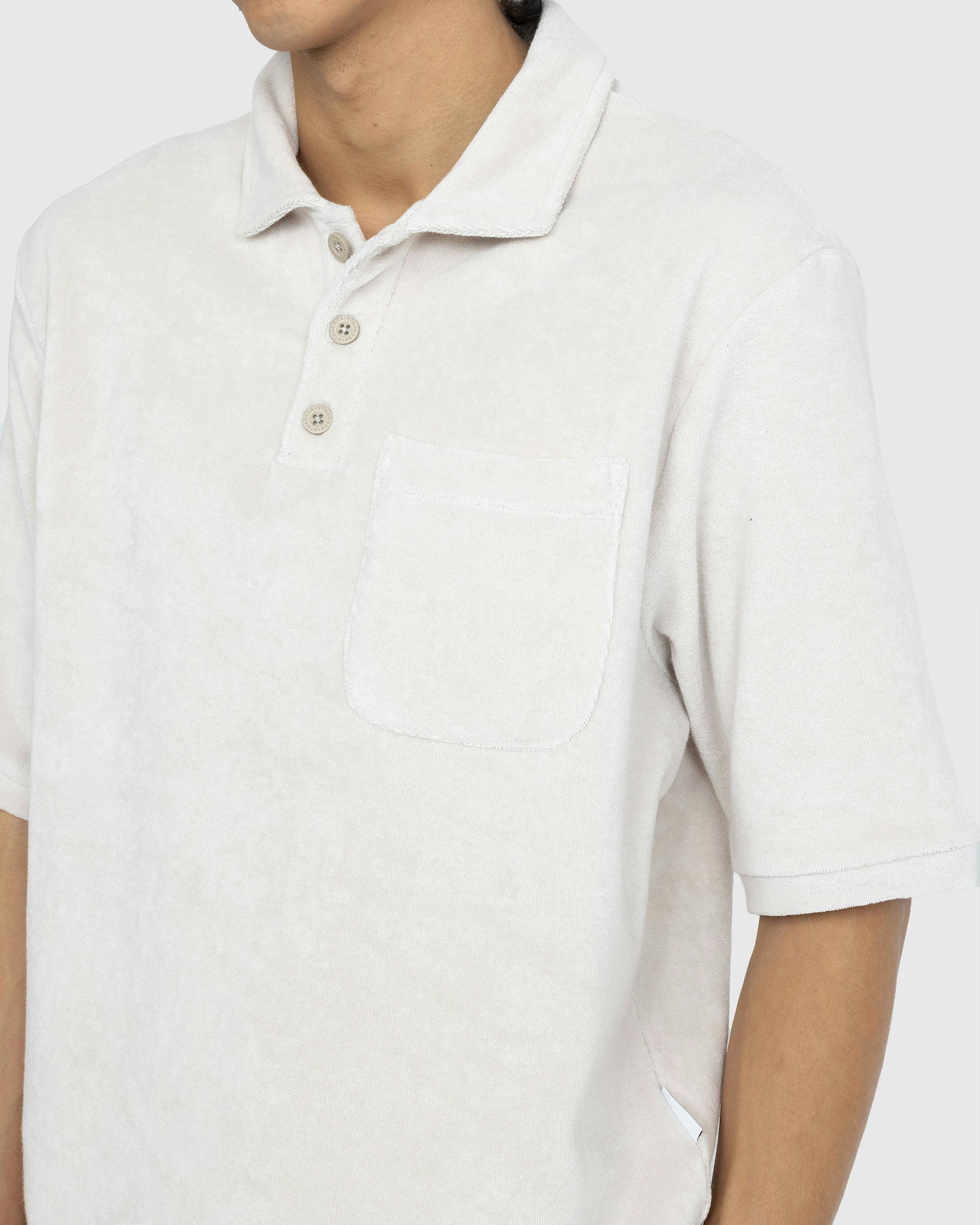 Saintwoods - Terry Cotton Polo Light Grey - Clothing - Grey - Image 5