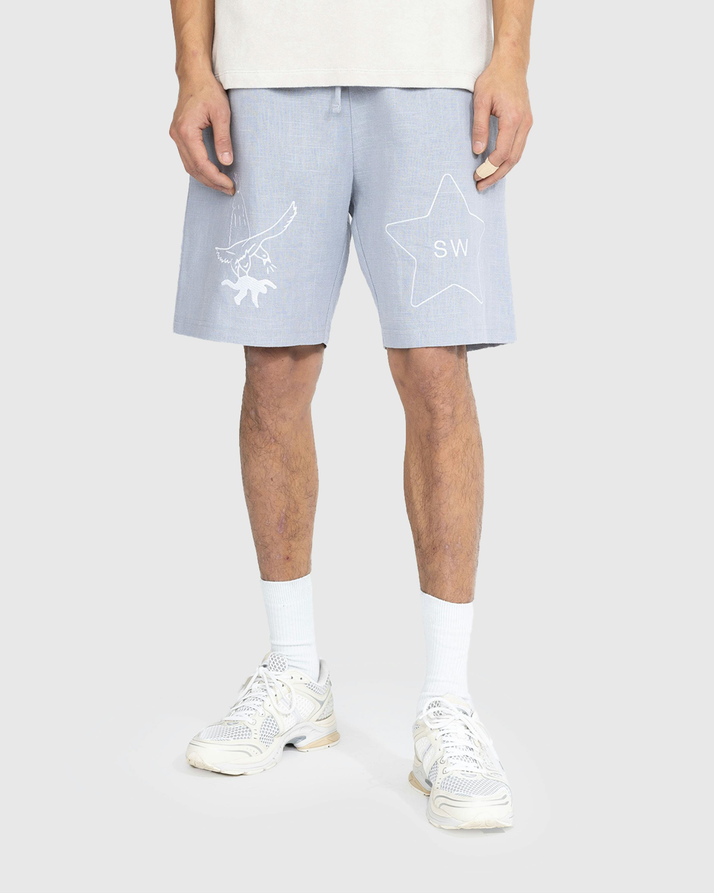 Saintwoods - SW Linen Gym Shorts Light Blue - Clothing - Blue - Image 2