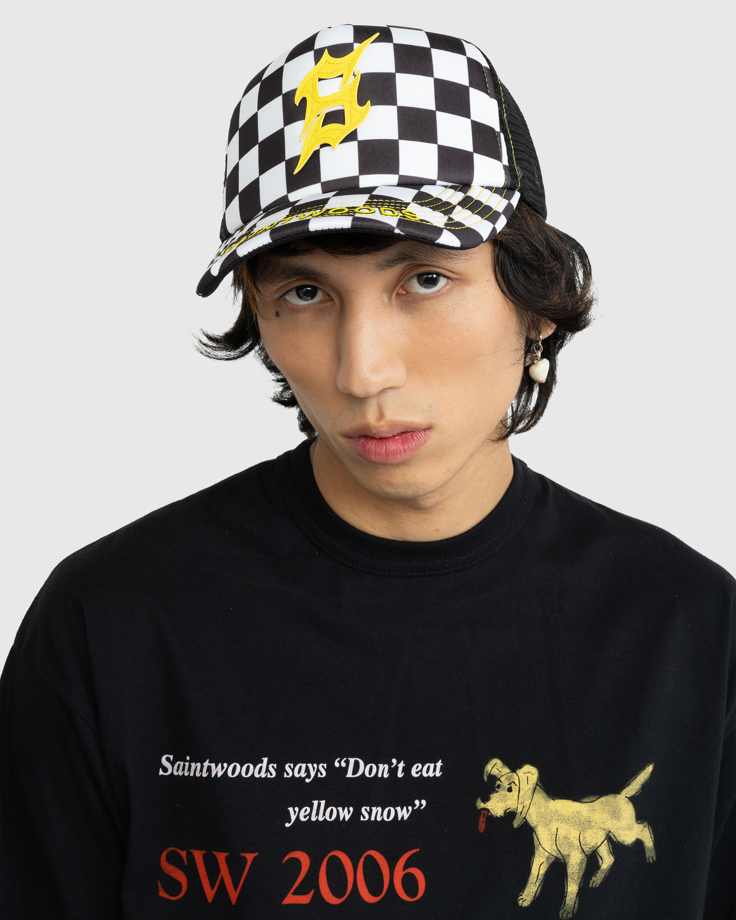 Saintwoods - SW Checkered Hat Black - Accessories - Black - Image 4