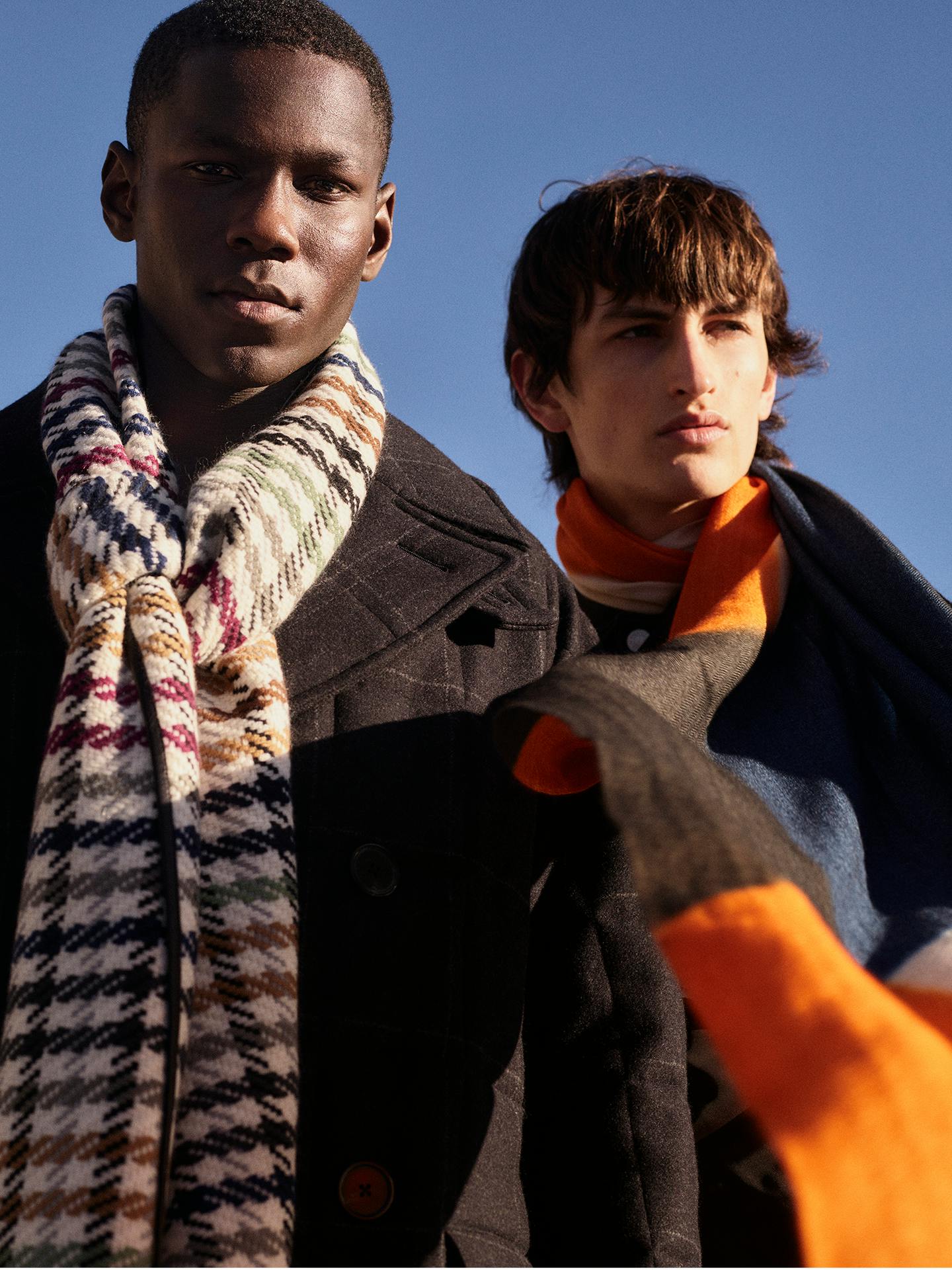 Models wearing Hermès scarves