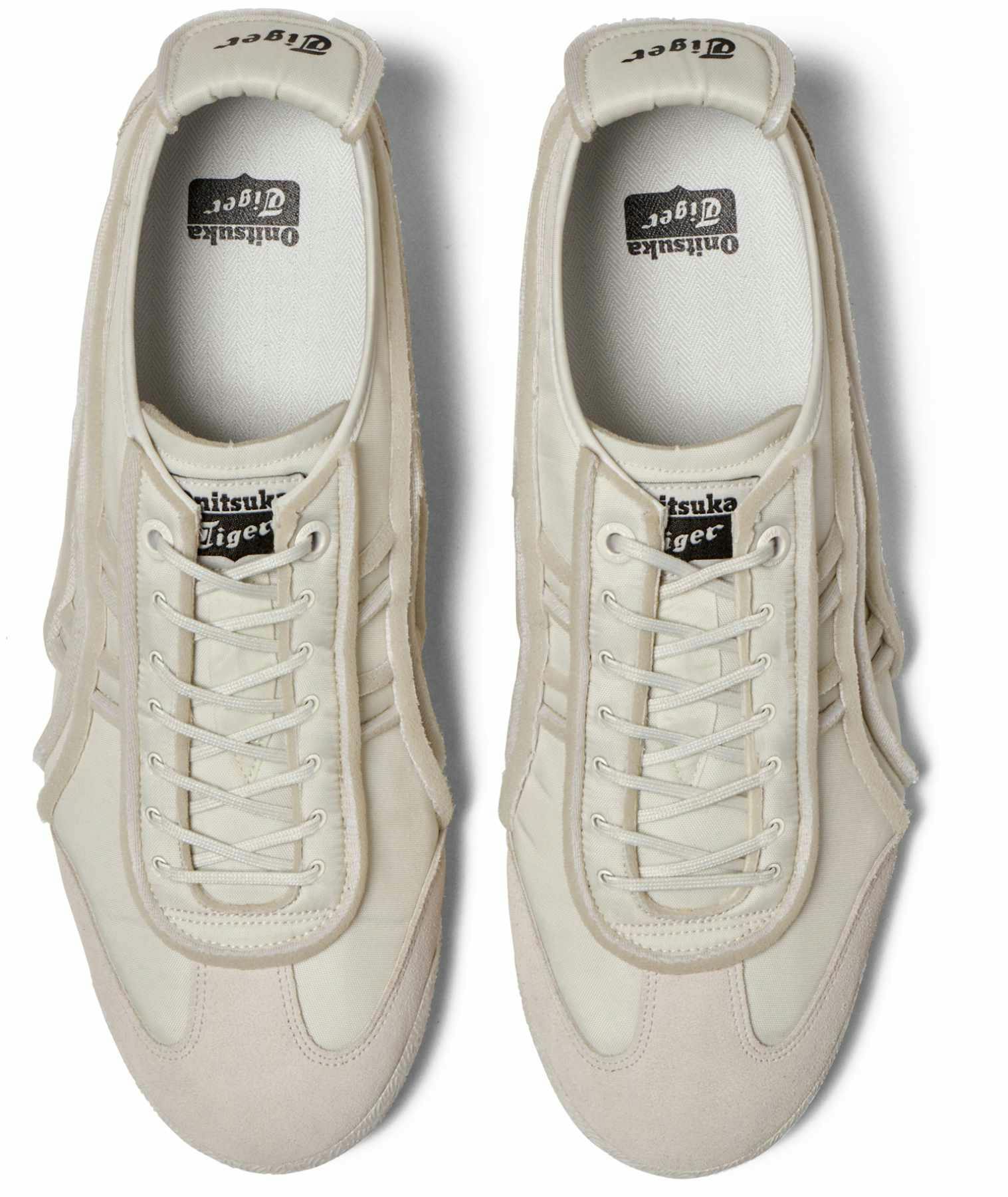 Onitsuka Tiger's Mexico 66 sneaker with a nylon upper in white and navy colorways