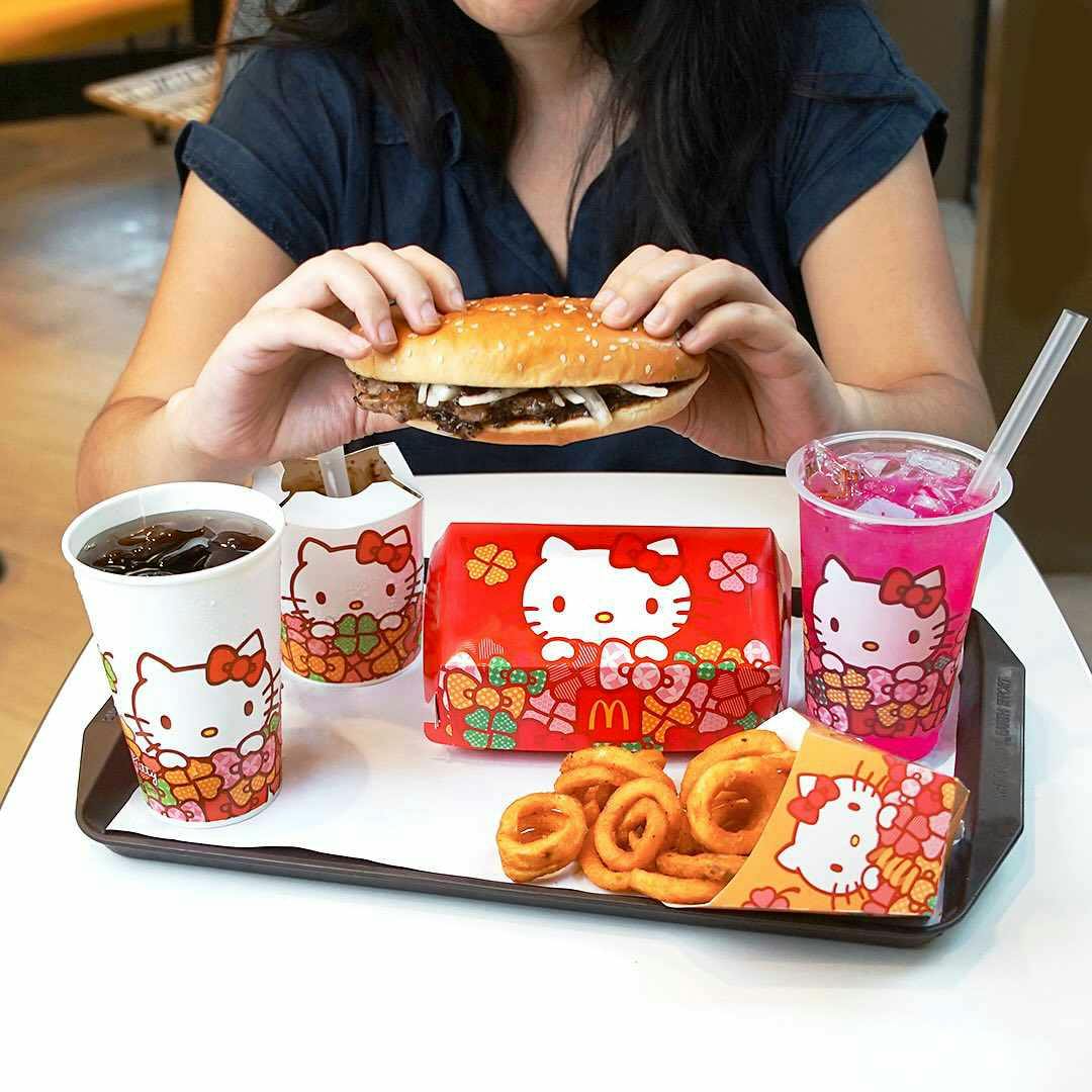 Hello Kitty's 50th anniversary McDonald's Indonesia meal