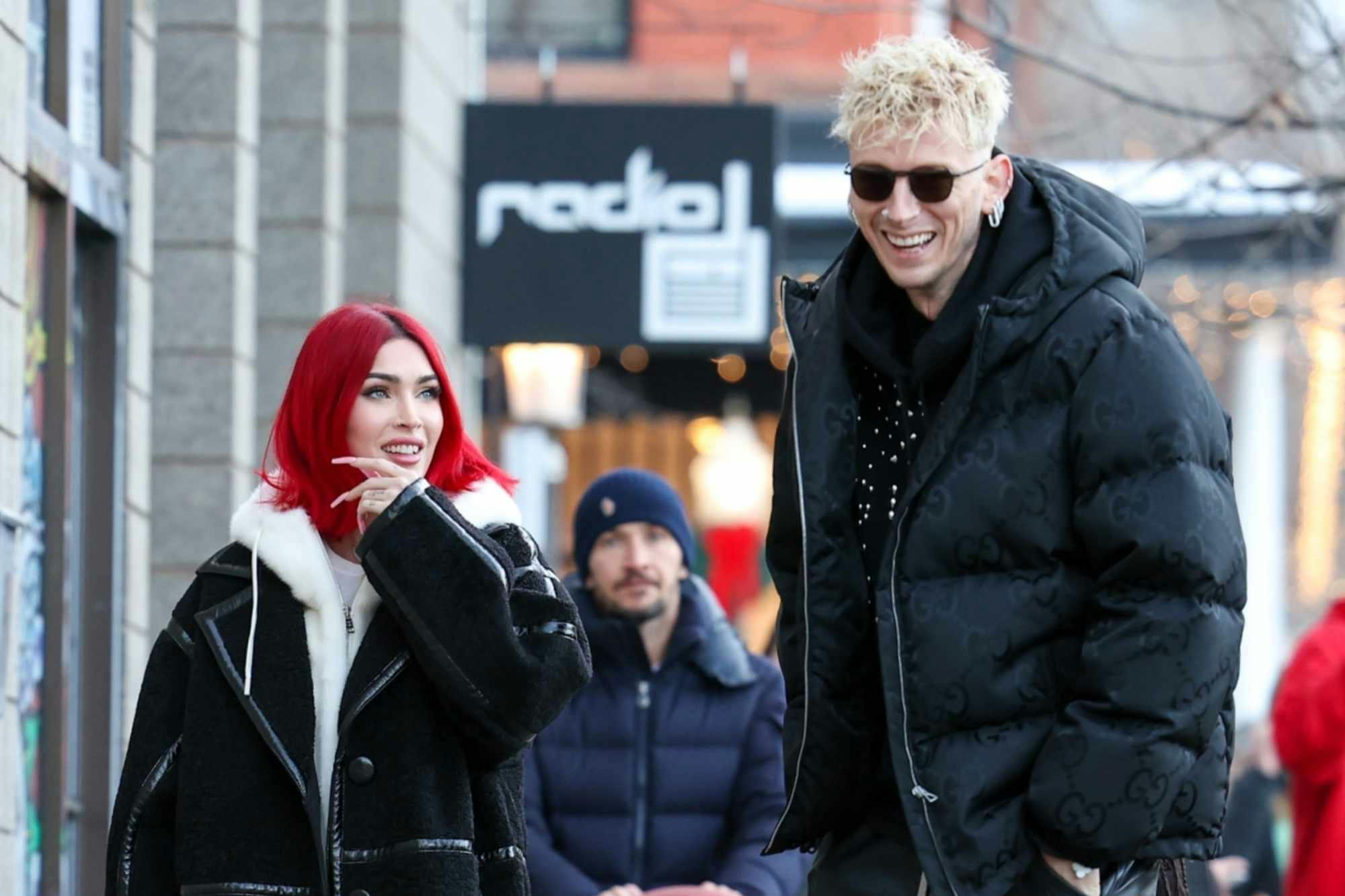 Megan Fox & Machine Gun Kelly wear black Rick Owens outfits in Aspen