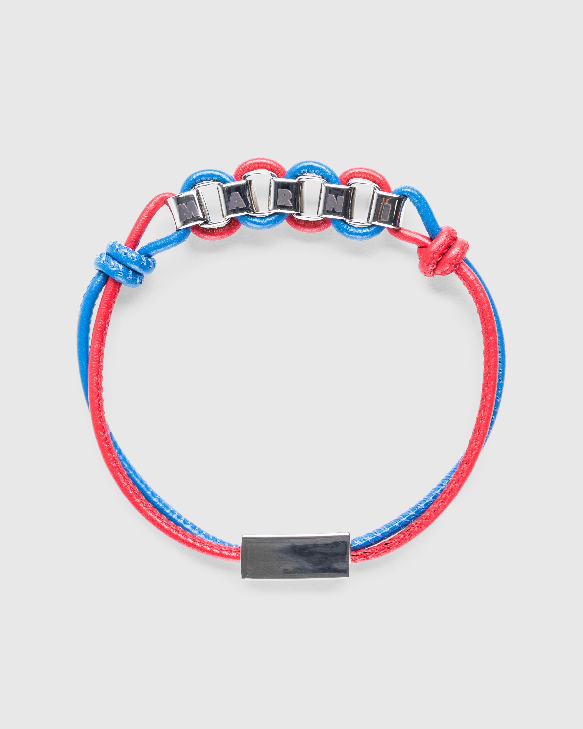Marni - Logo Chain Leather Bracelet Red/Ocean - Accessories - Multi - Image 1