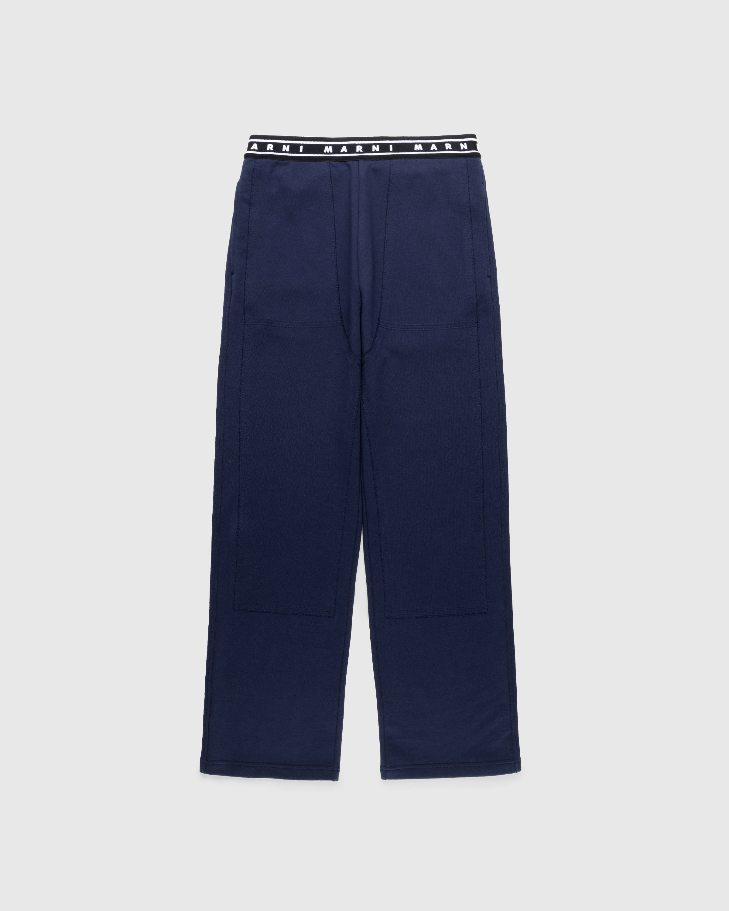 Marni - Elastic Waistband Trousers Blue Kyanite - Clothing - Blue - Image 1