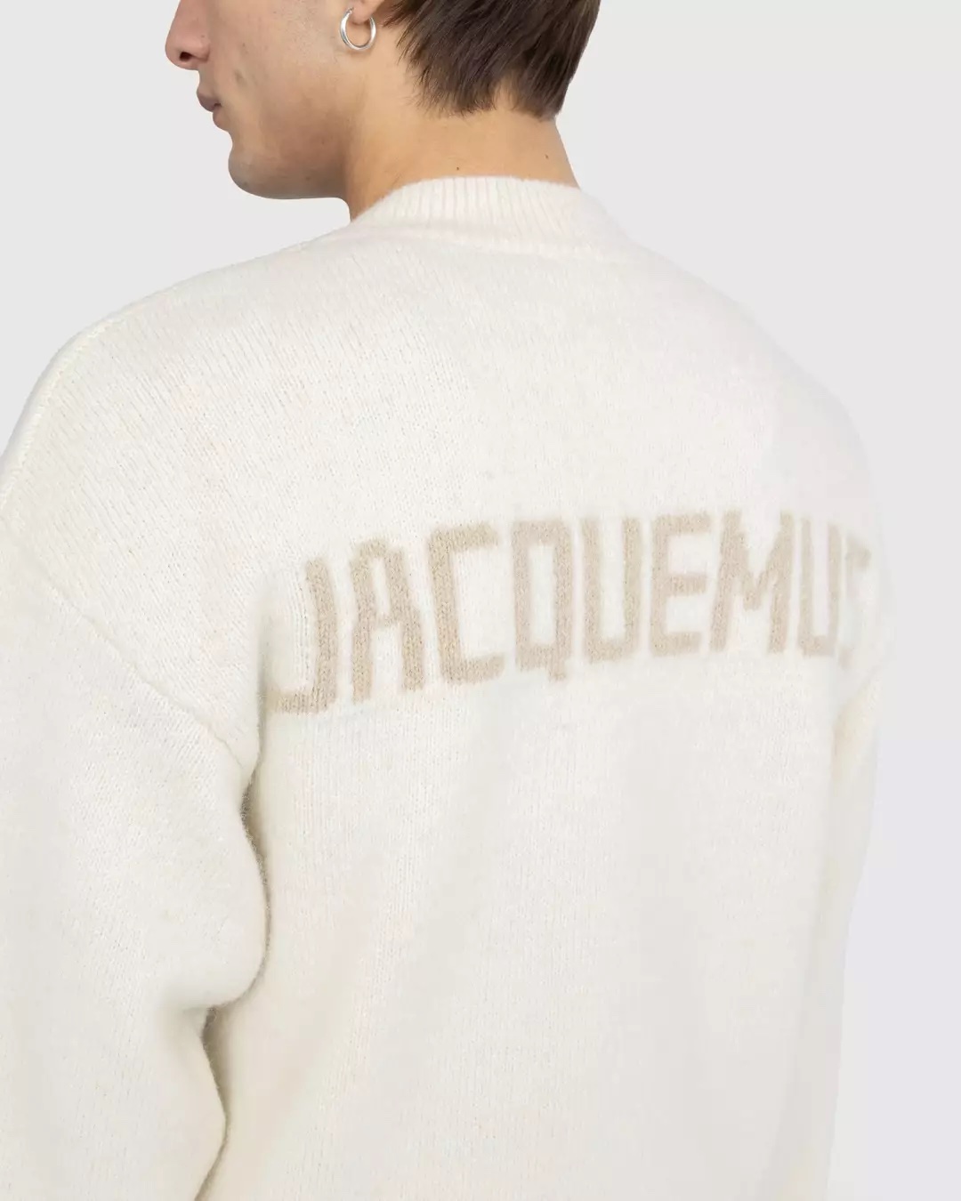 Jacquemus Sweater white beige logo on back