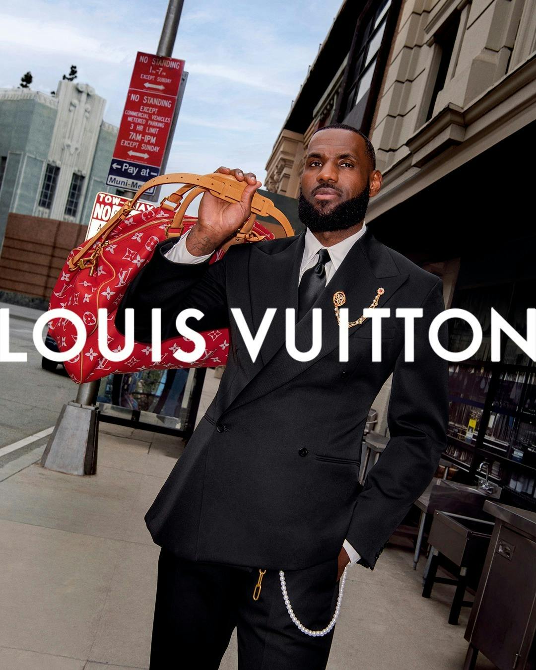 LeBron James wears Pharrell's Spring/Summer 2024 Louis Vuitton suit