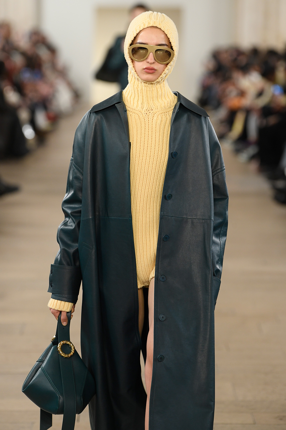 Model walks on the runway at Lanvin Fall 2023 Ready To Wear Fashion Show on March 5, 2023 in Paris, France.