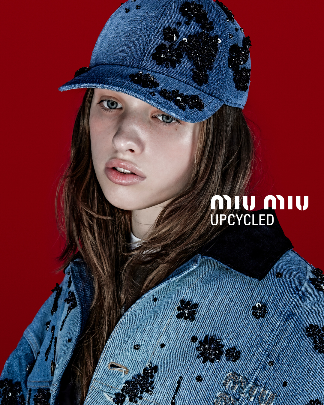 Miu Miu's 2024 Upcycled collection, including jackets, bras & accessories made of vintage denim