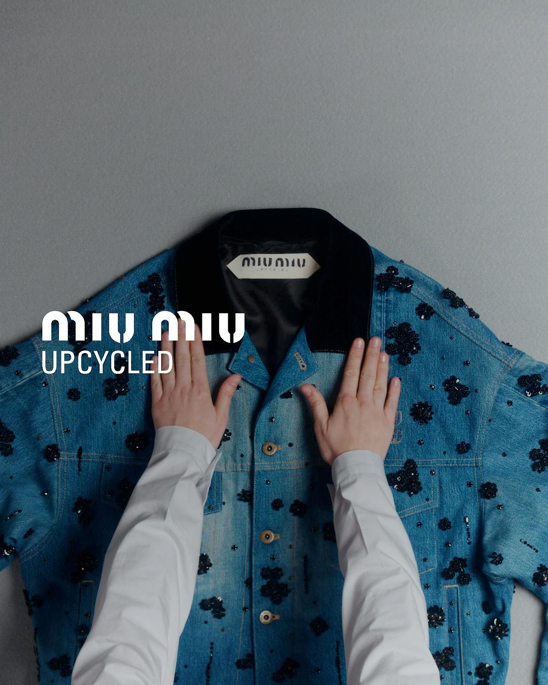 Miu Miu's 2024 Upcycled collection, including jackets, bras & accessories made of vintage denim