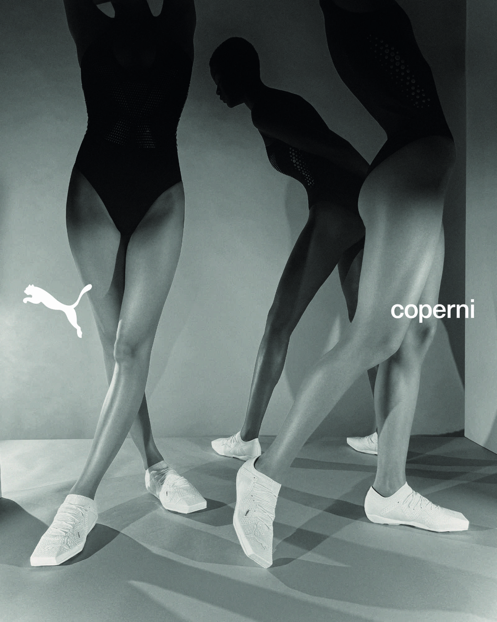 Models wear PUMA & Coperni's collaborative sneaker