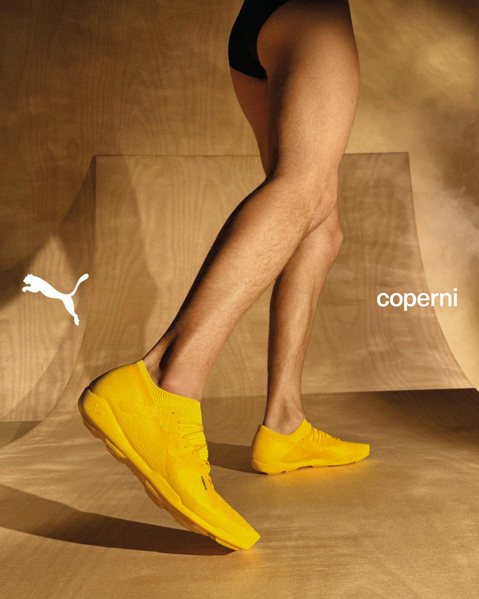 Models wear PUMA & Coperni's collaborative sneaker