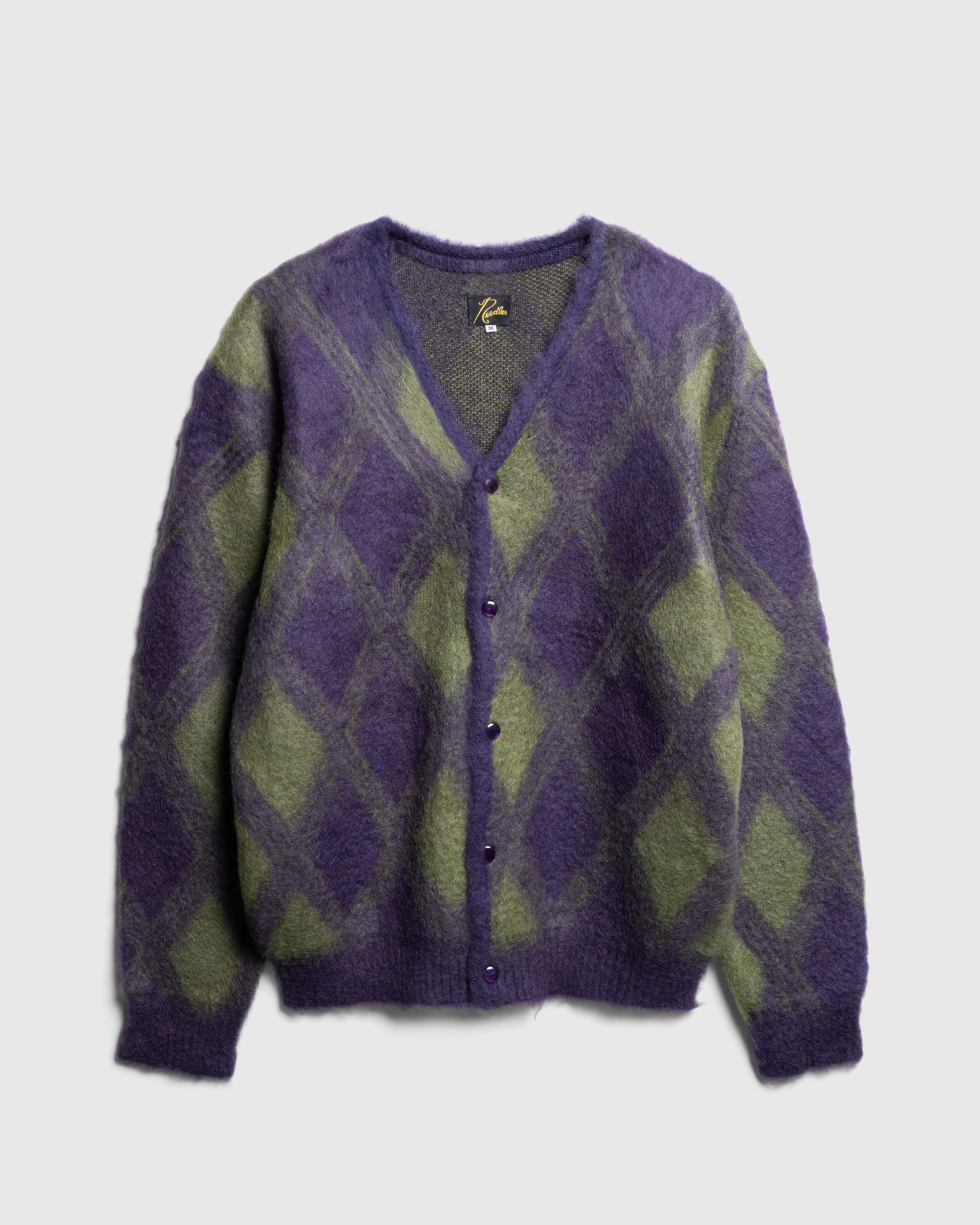 Needles - Mohair Cardigan - Argyle - Clothing - Purple - Image 1