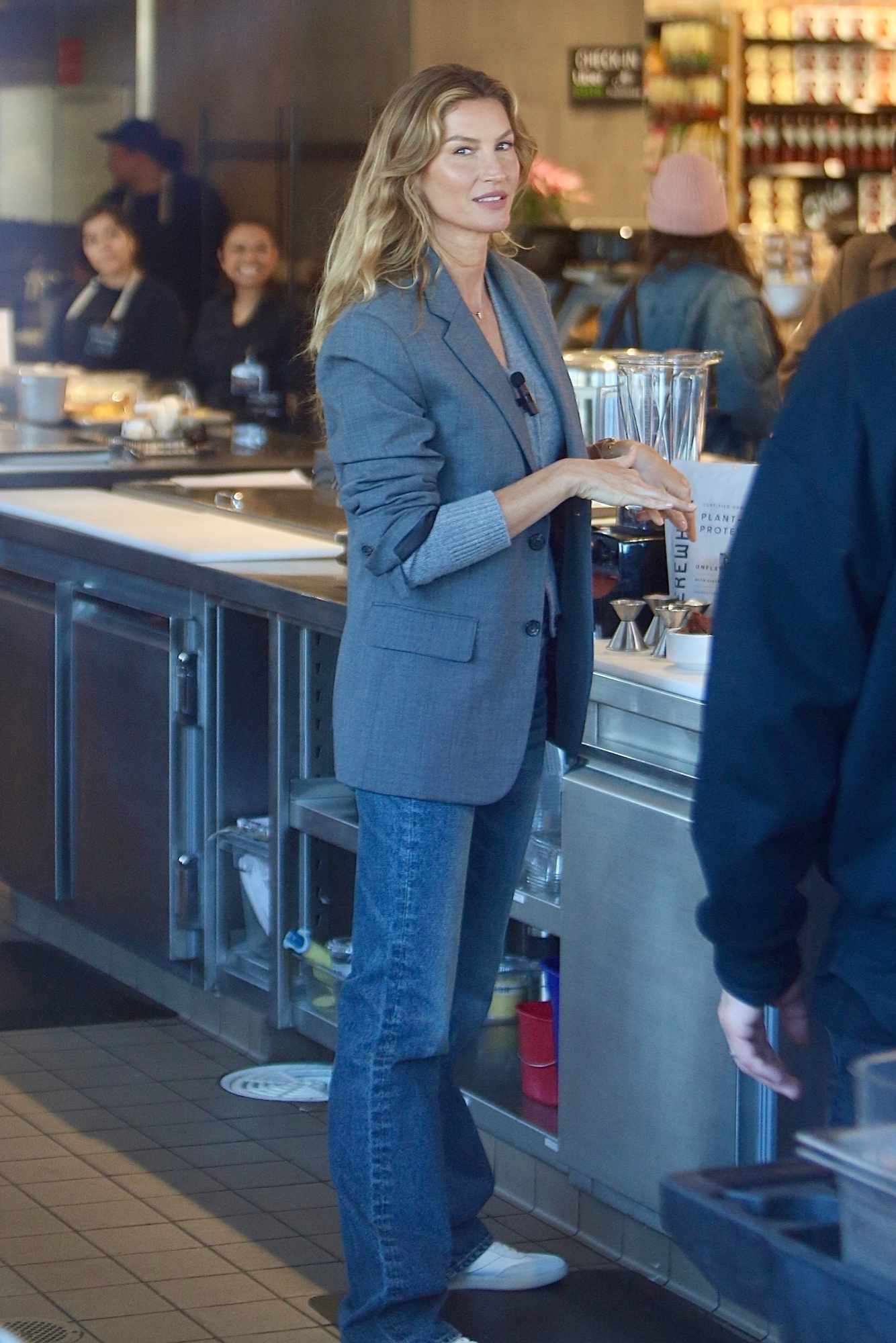 Gisele Bundchen's Erewhon smoothie, the Giselderberry Smoothie, being prepared on January 11, 2024