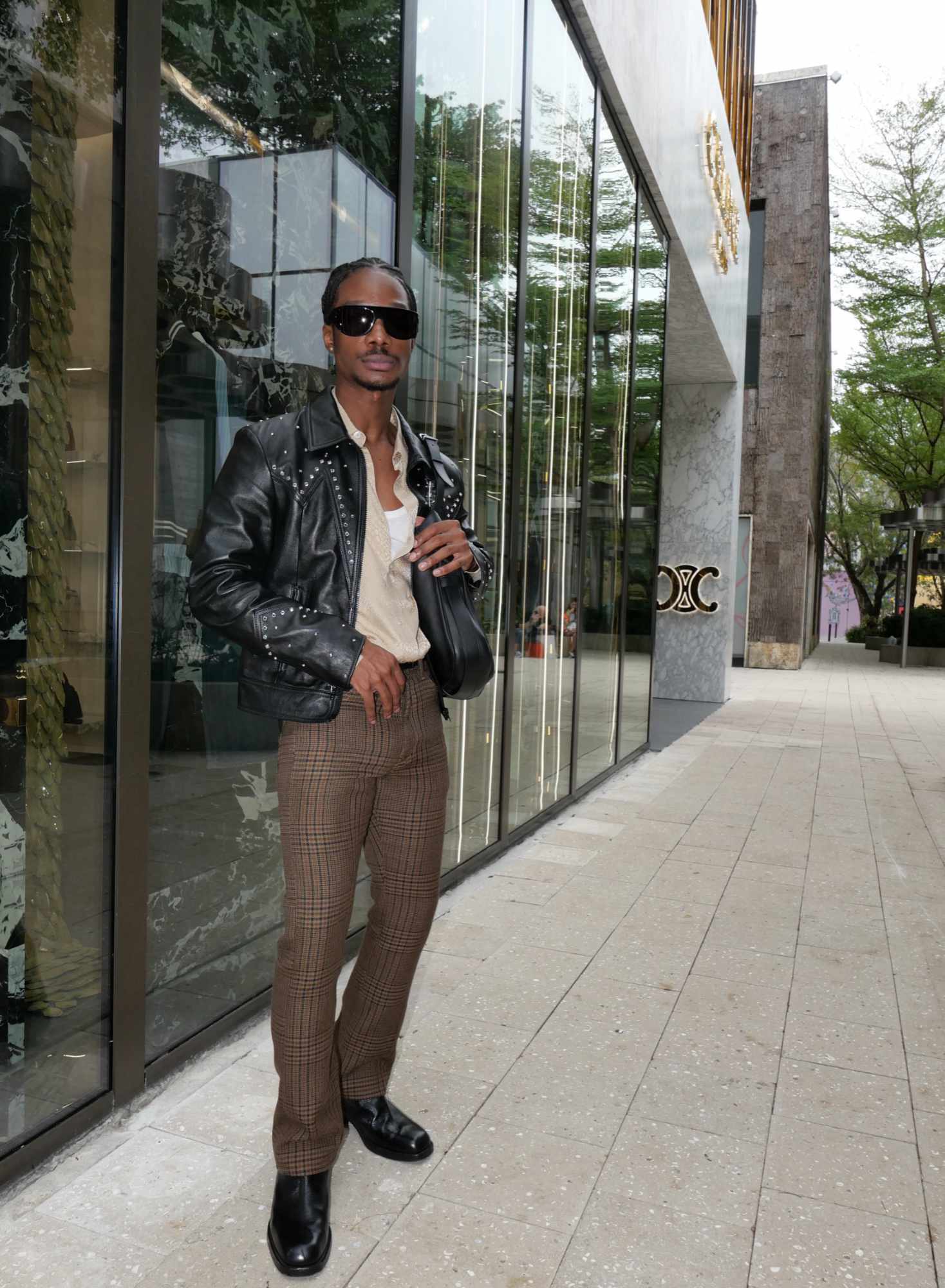 Lamar Johnson wearing CELINE in the CELINE Miami store