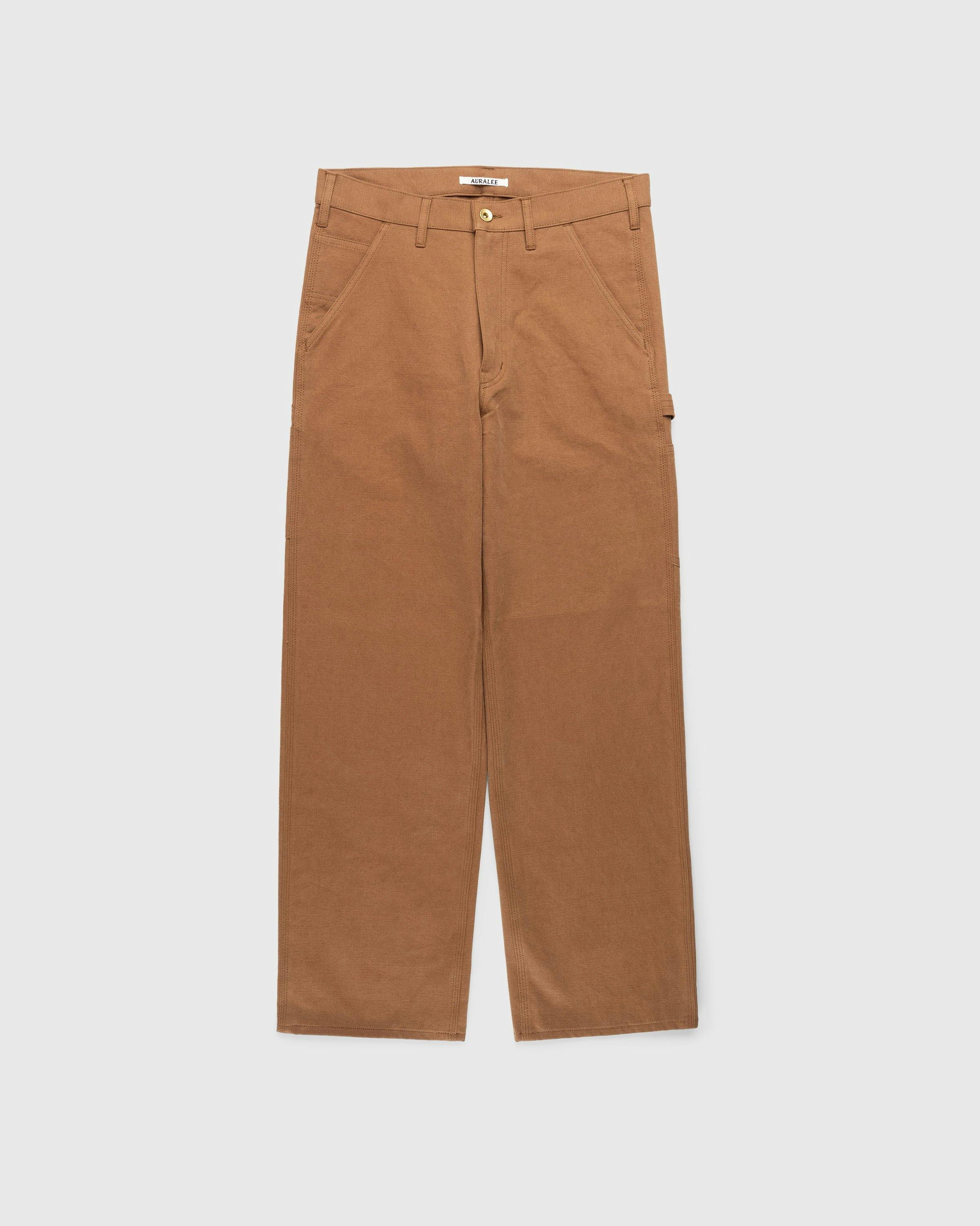 Auralee - WASHED HEAVY CANVAS PANTS Brown - Pants - Brown - Image 1