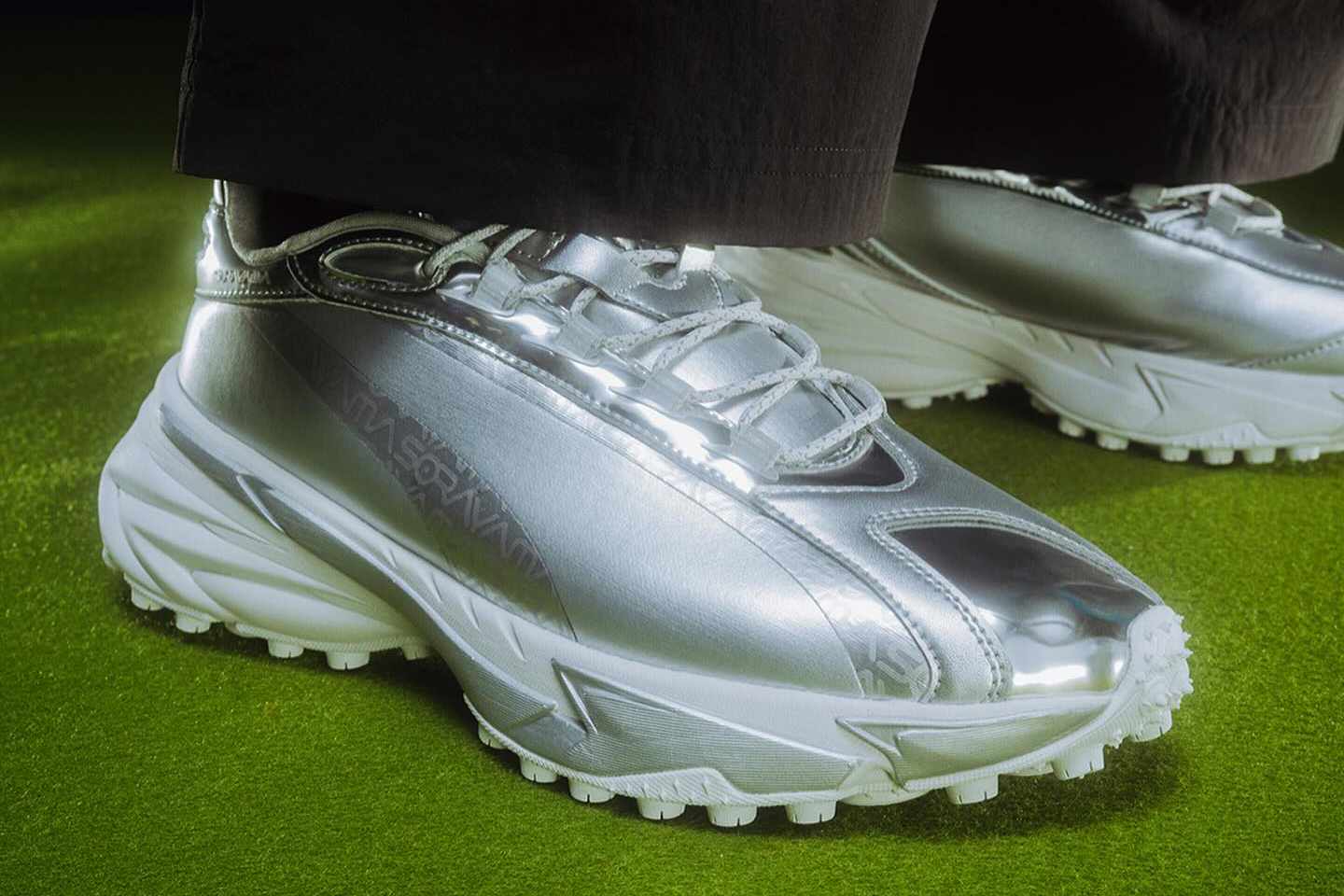 Hajime Sorayama's PUMA Lunar New Year 2024 sneaker collab in silver